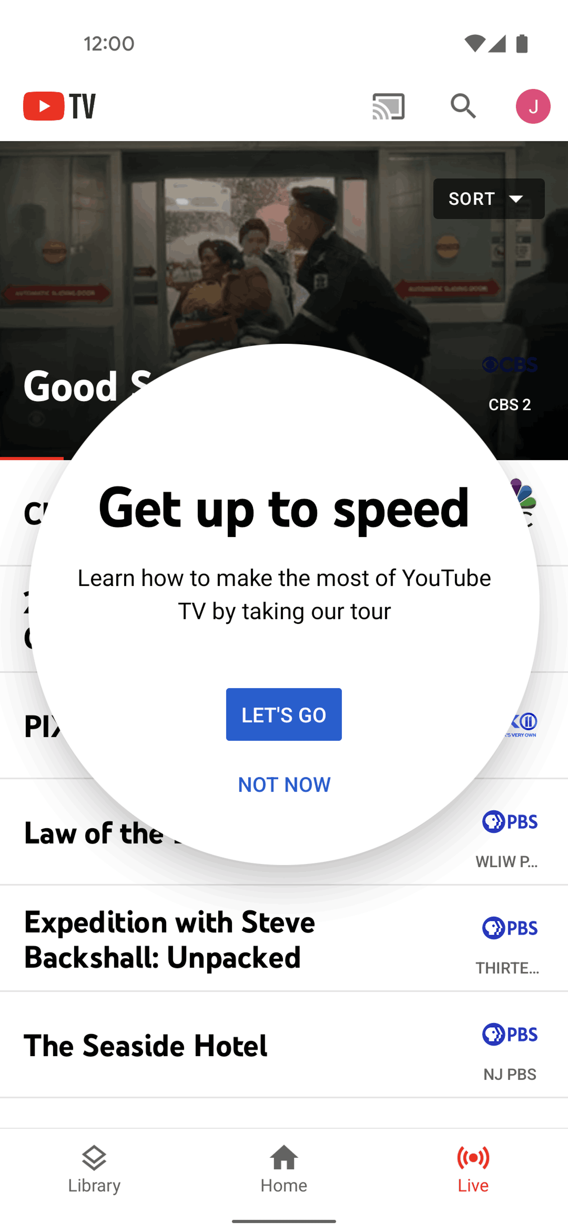 YouTube TV Android Entertainment interface screenshot 20