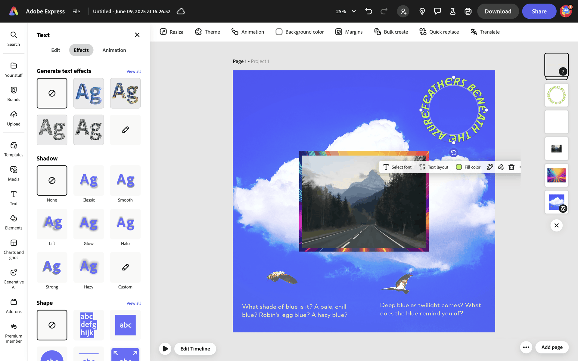 Adobe Express Web AI interface screenshot 18