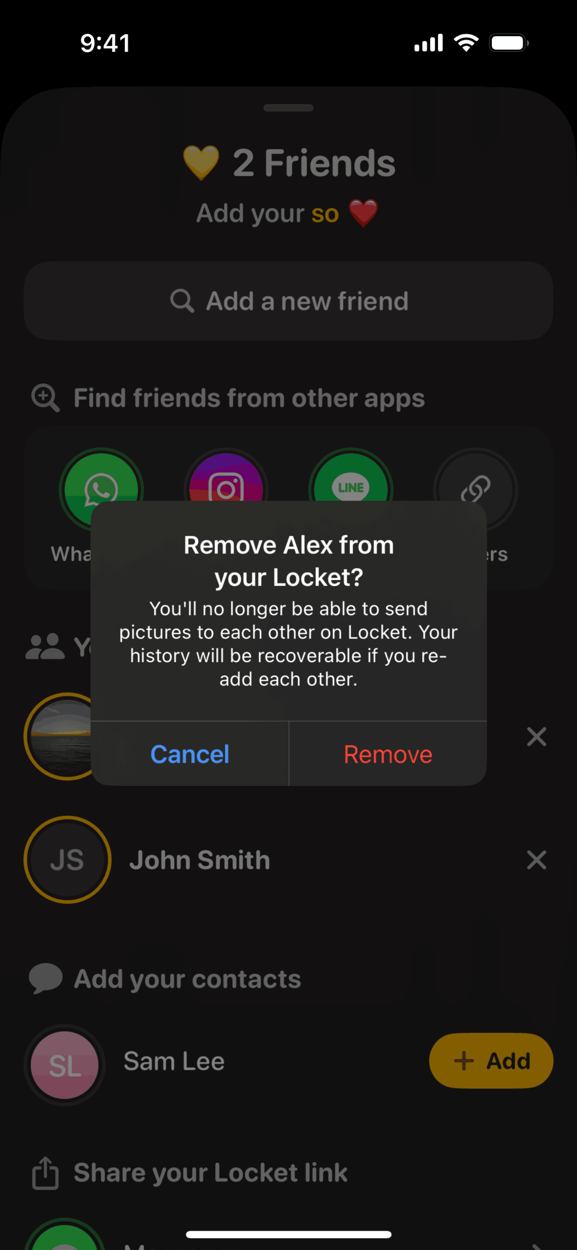 Locket iOS Photo & Video interface screenshot 4