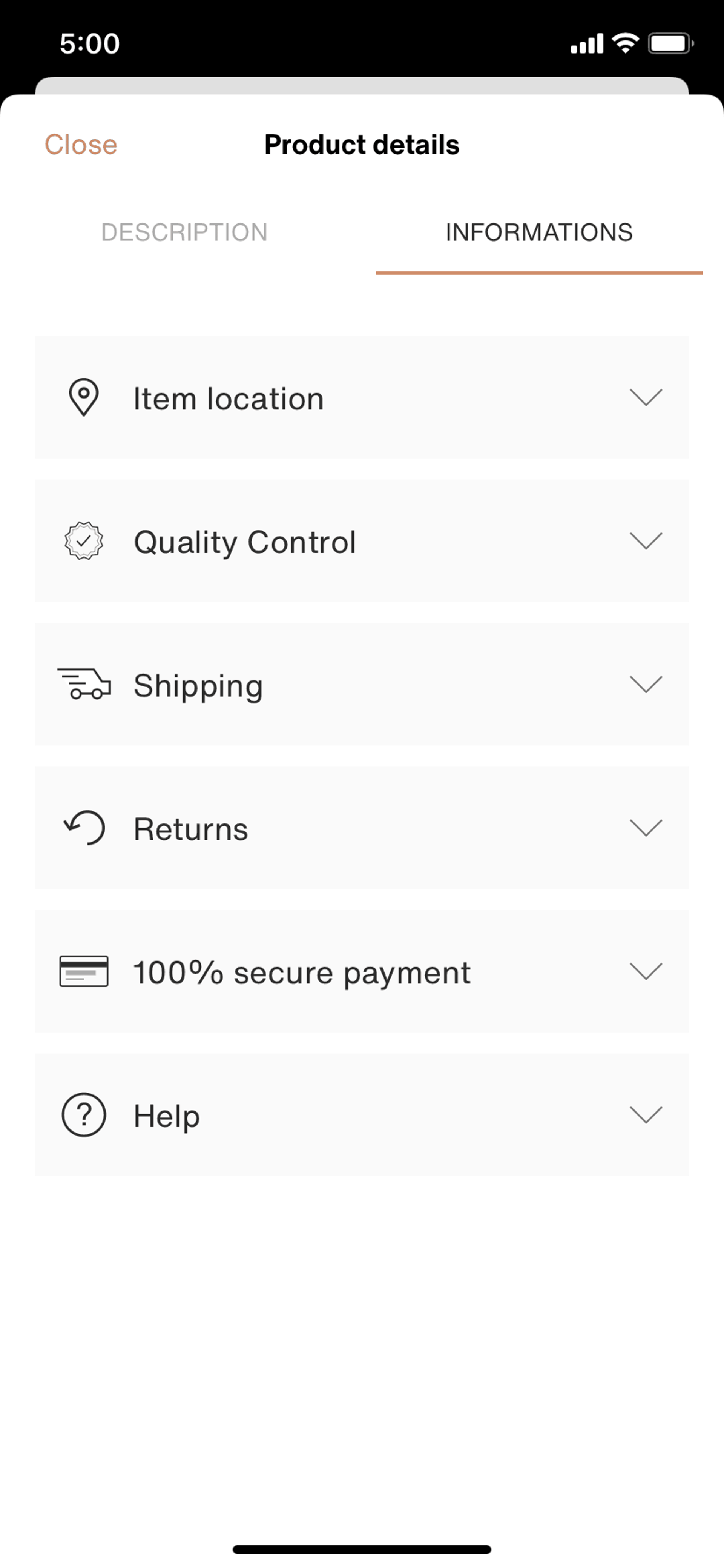 Vestiaire Collective iOS Shopping interface screenshot 21