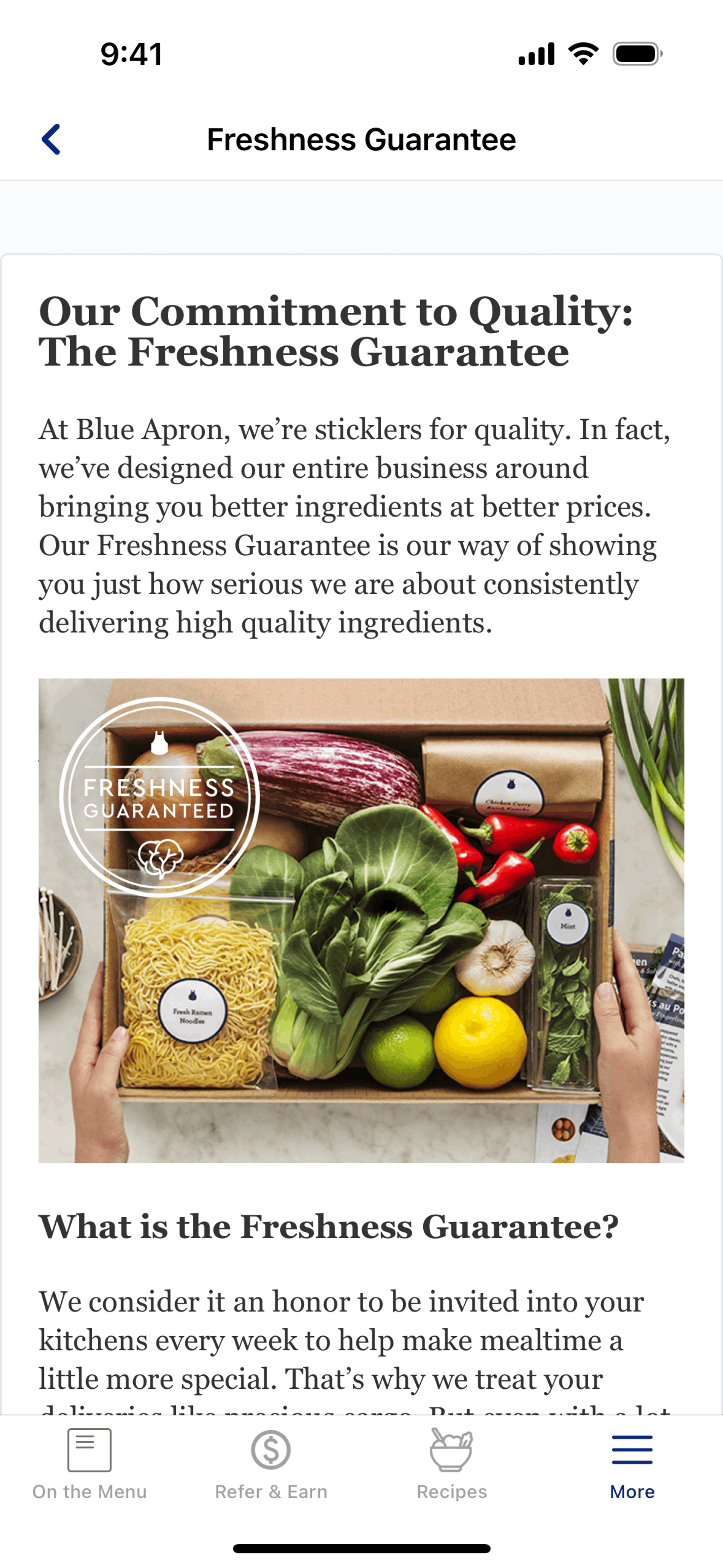 Blue Apron iOS Shopping interface screenshot 6
