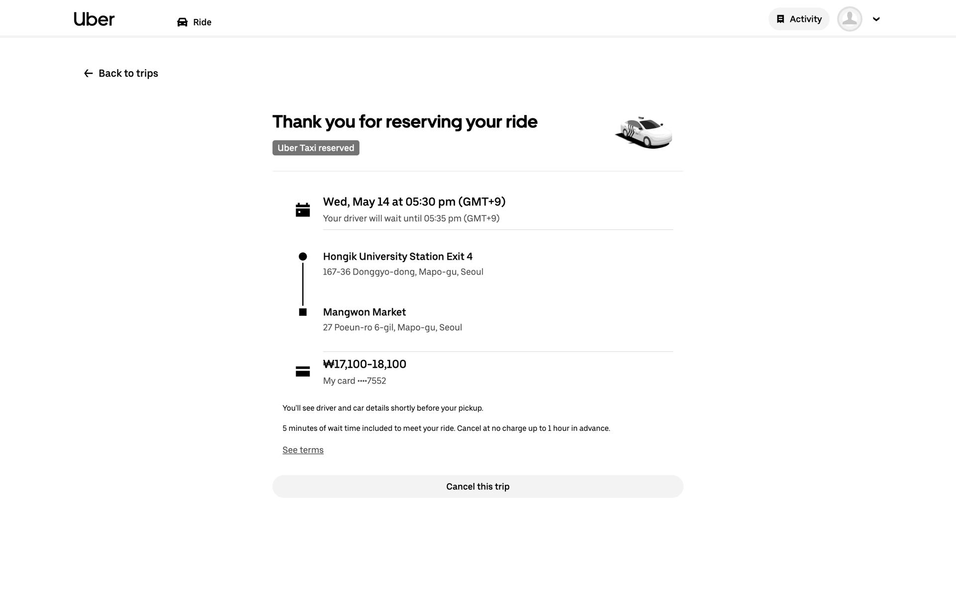Uber Web Travel & Transportation interface screenshot 15