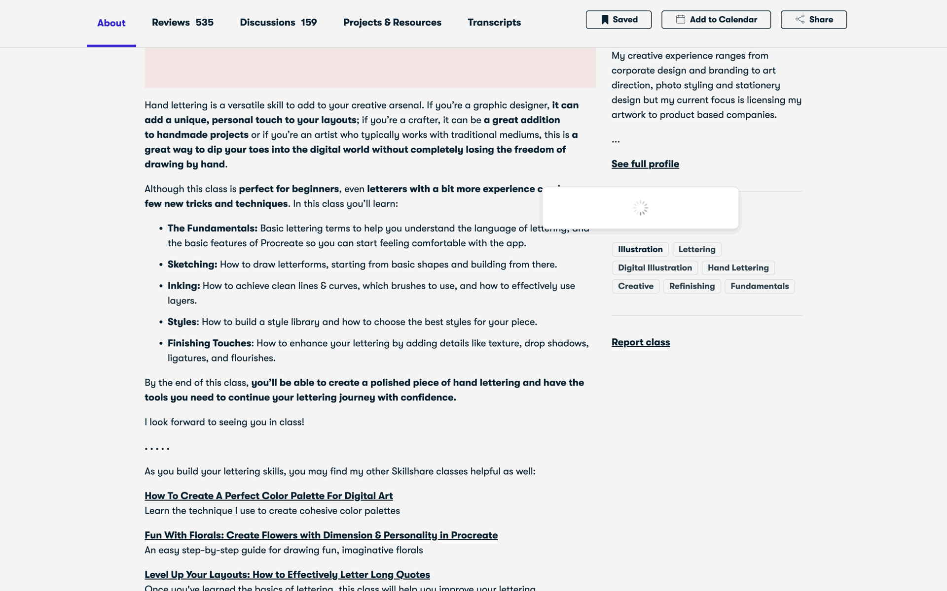 Skillshare Web Education interface screenshot 17