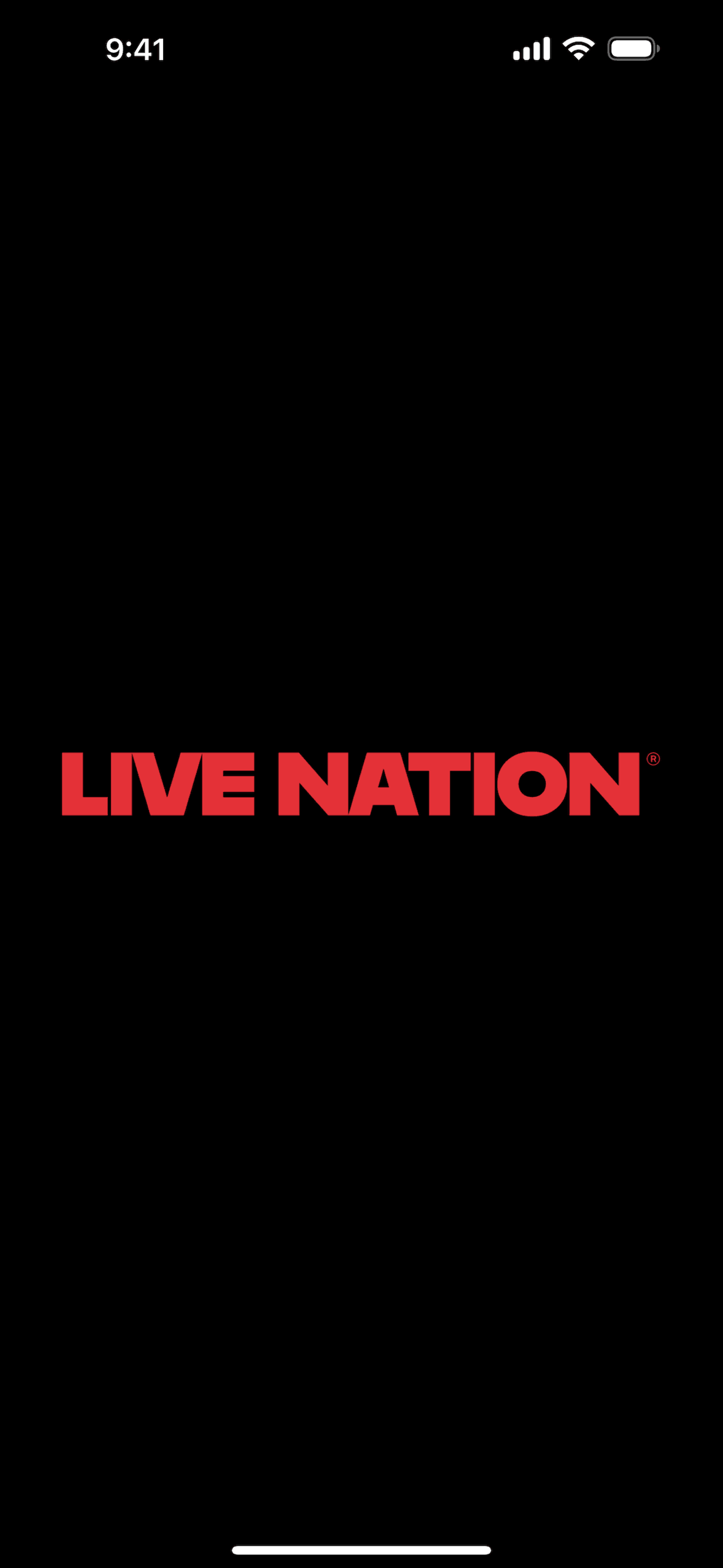 Live Nation iOS Music & Audio interface screenshot 1