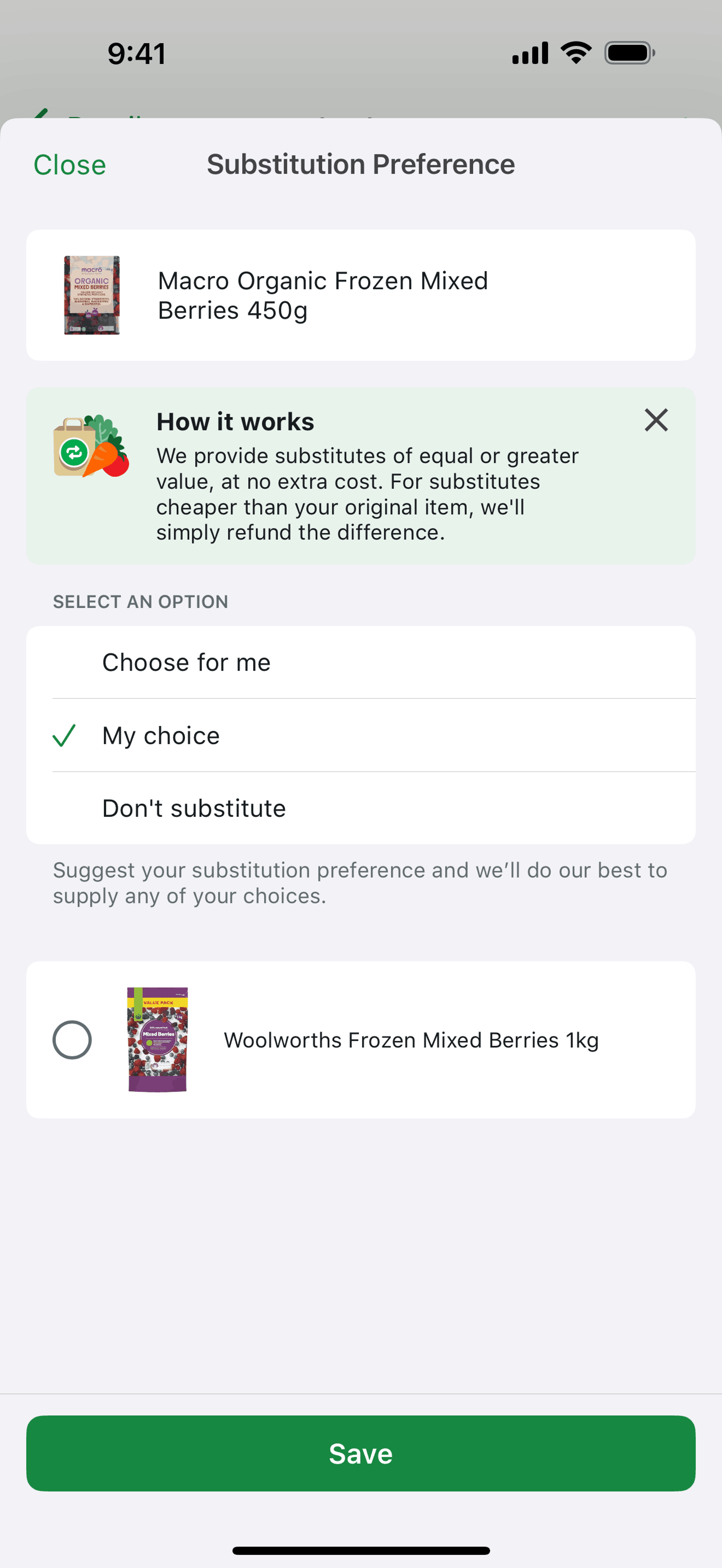 Woolworths iOS Shopping interface screenshot 12
