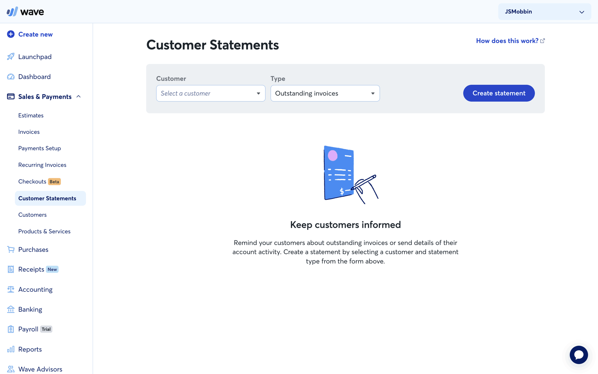 Wave Web Business interface screenshot 20