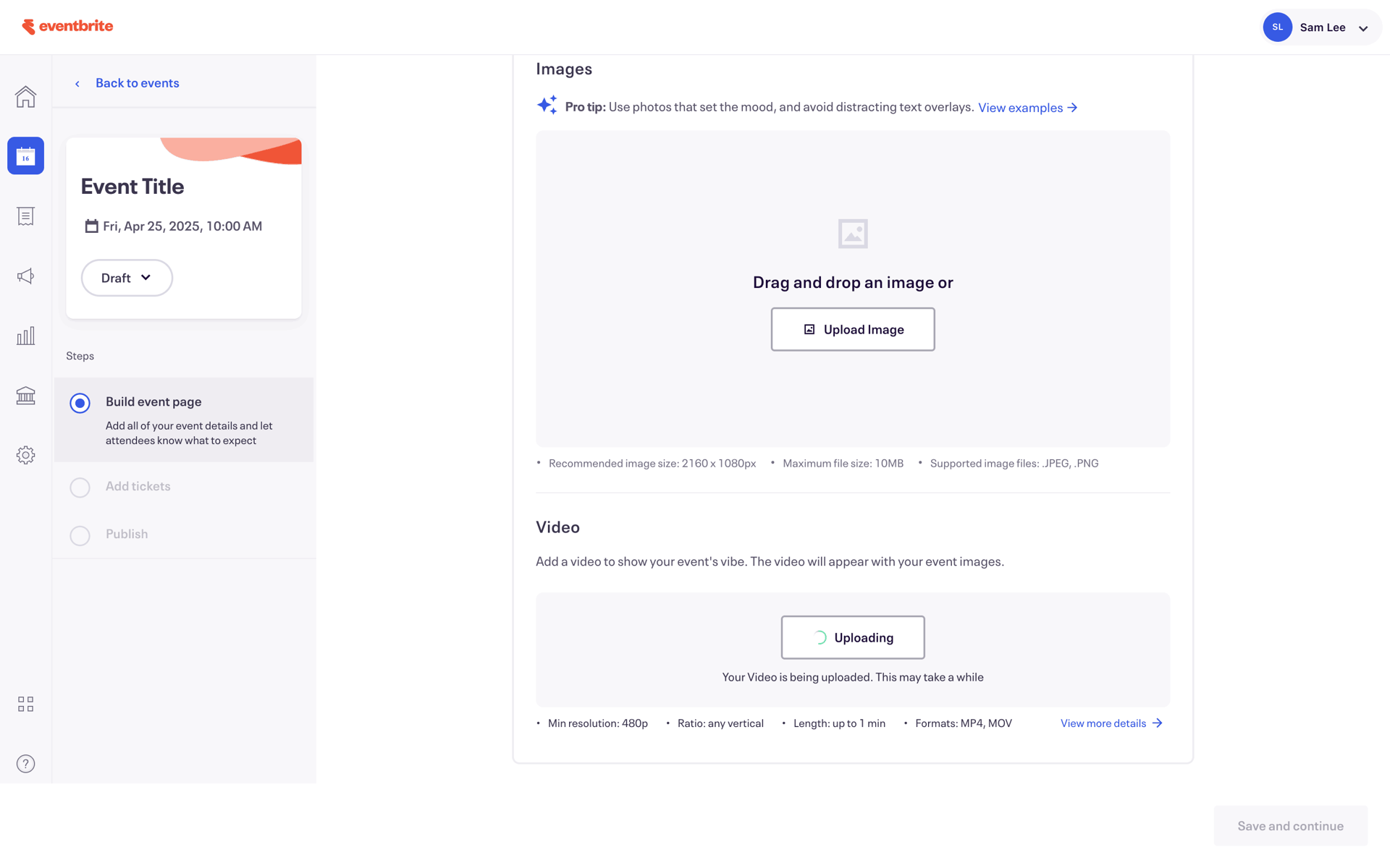 Eventbrite Web Entertainment interface screenshot 9