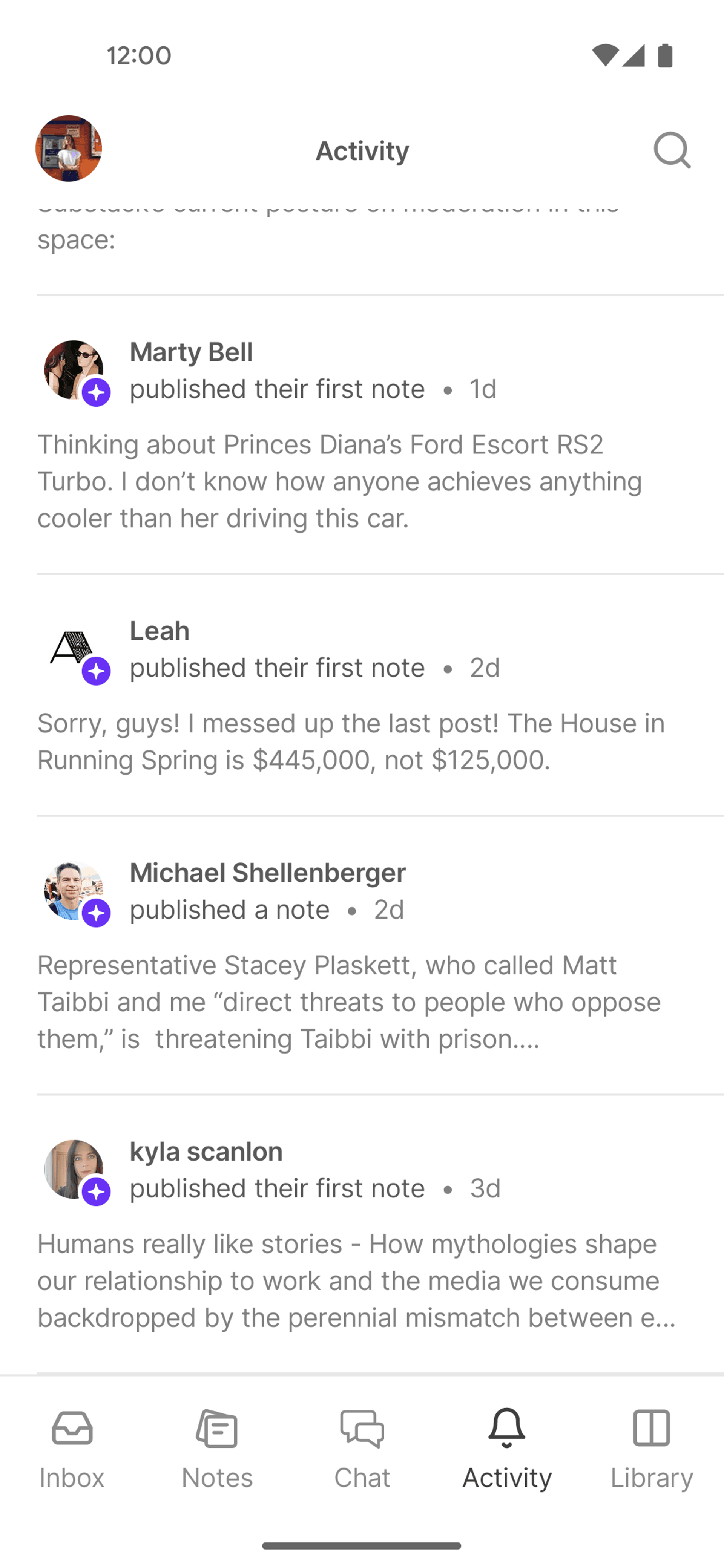Substack Android News interface screenshot 11