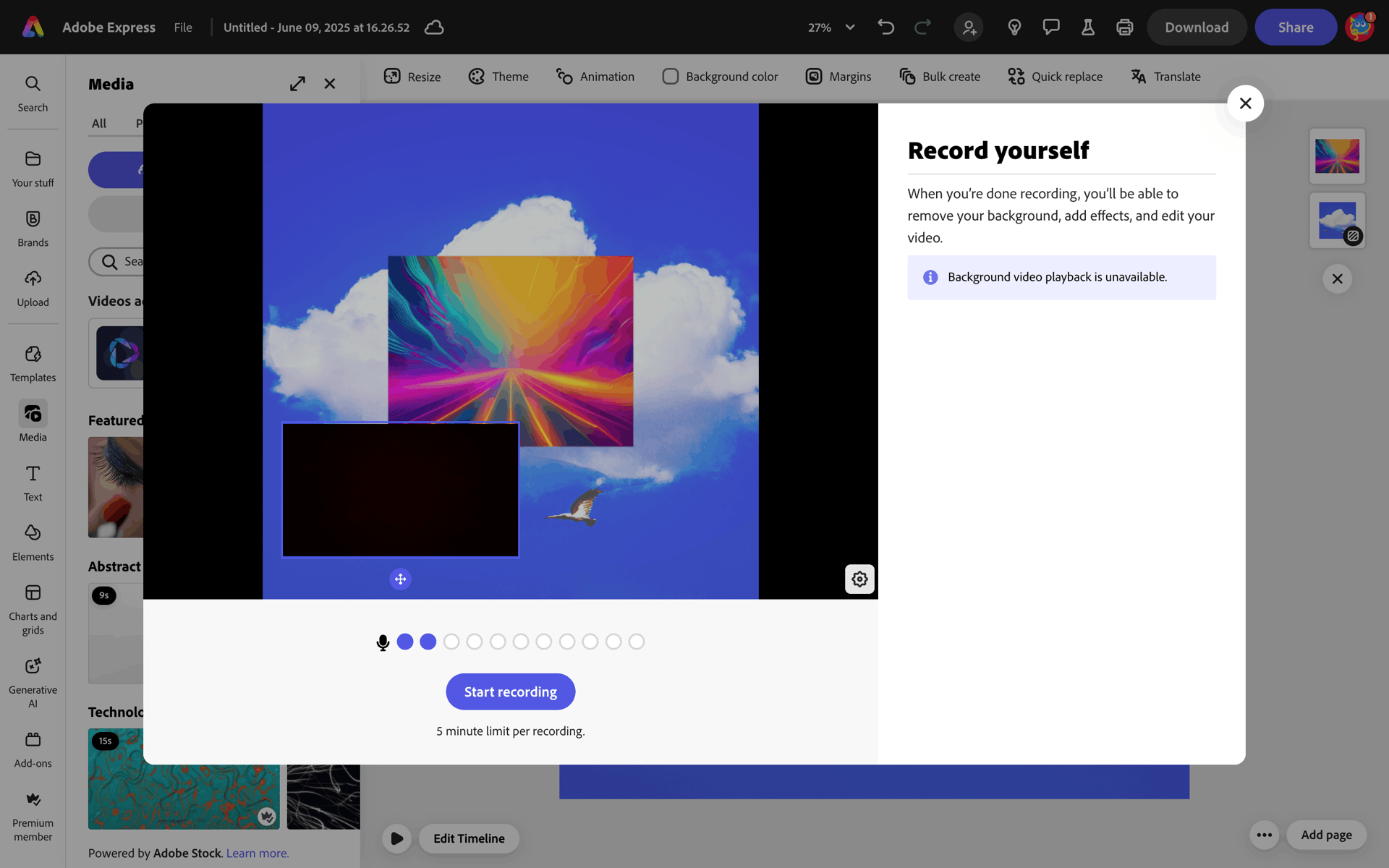 Adobe Express Web AI interface screenshot 9