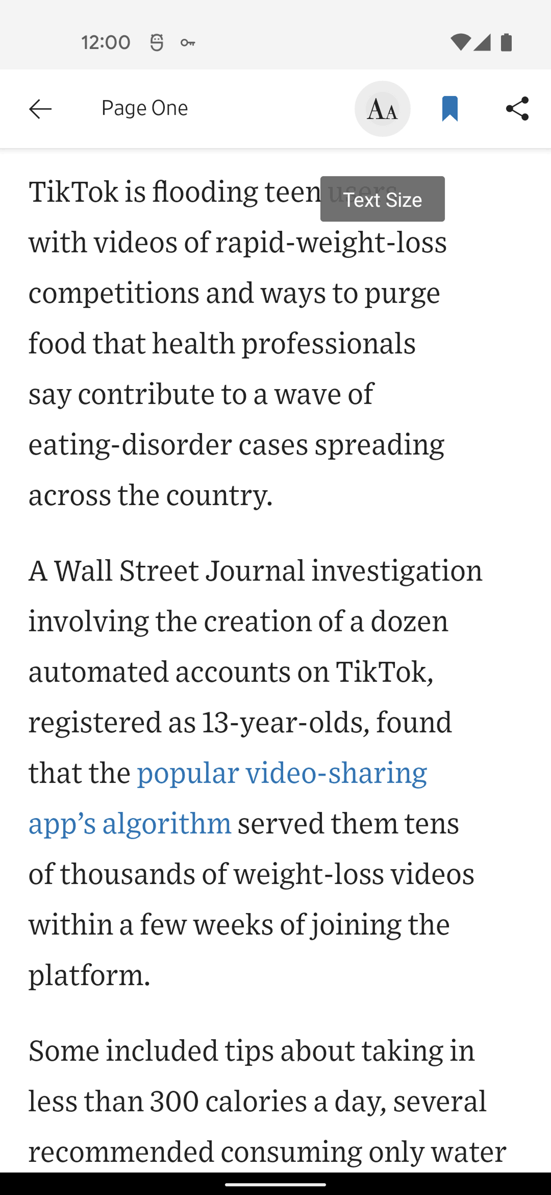 The Wall Street Journal Android News interface screenshot 19