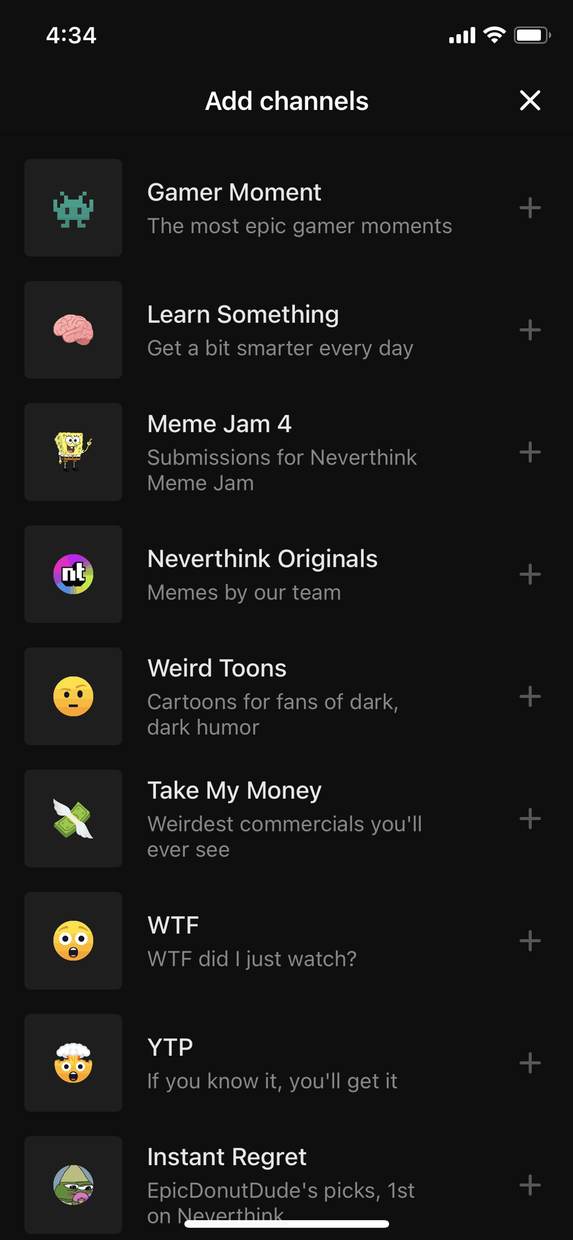 Neverthink iOS Entertainment interface screenshot 13