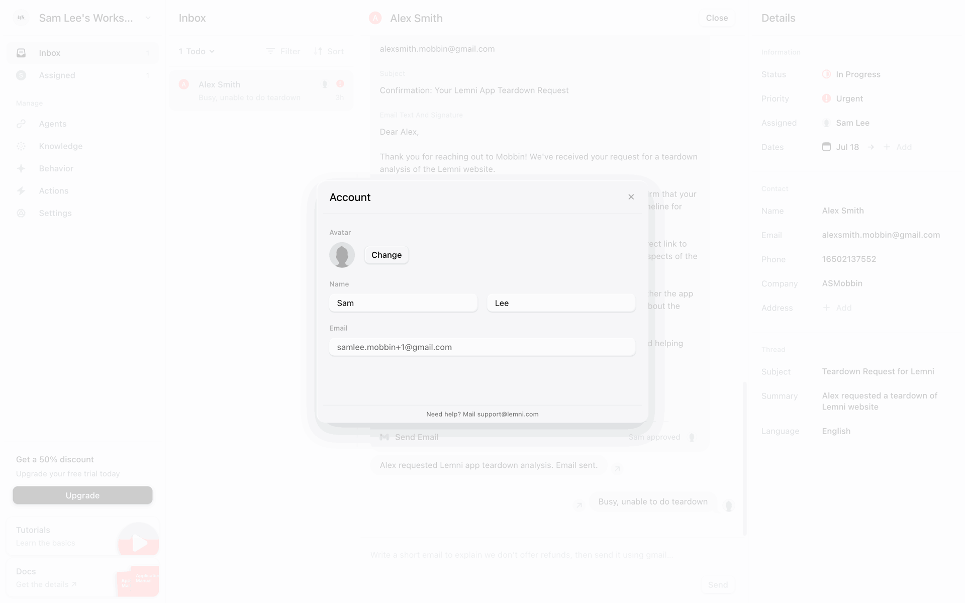 Lemni Web Business interface screenshot 5