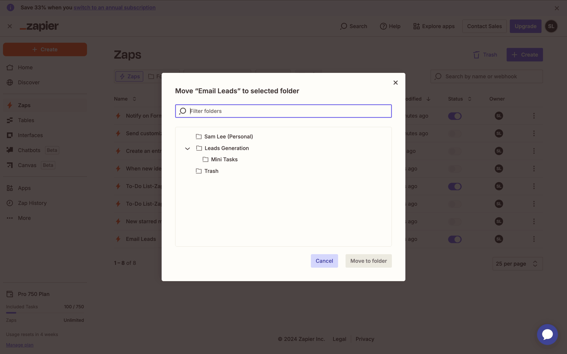 Zapier Web Productivity interface screenshot 23
