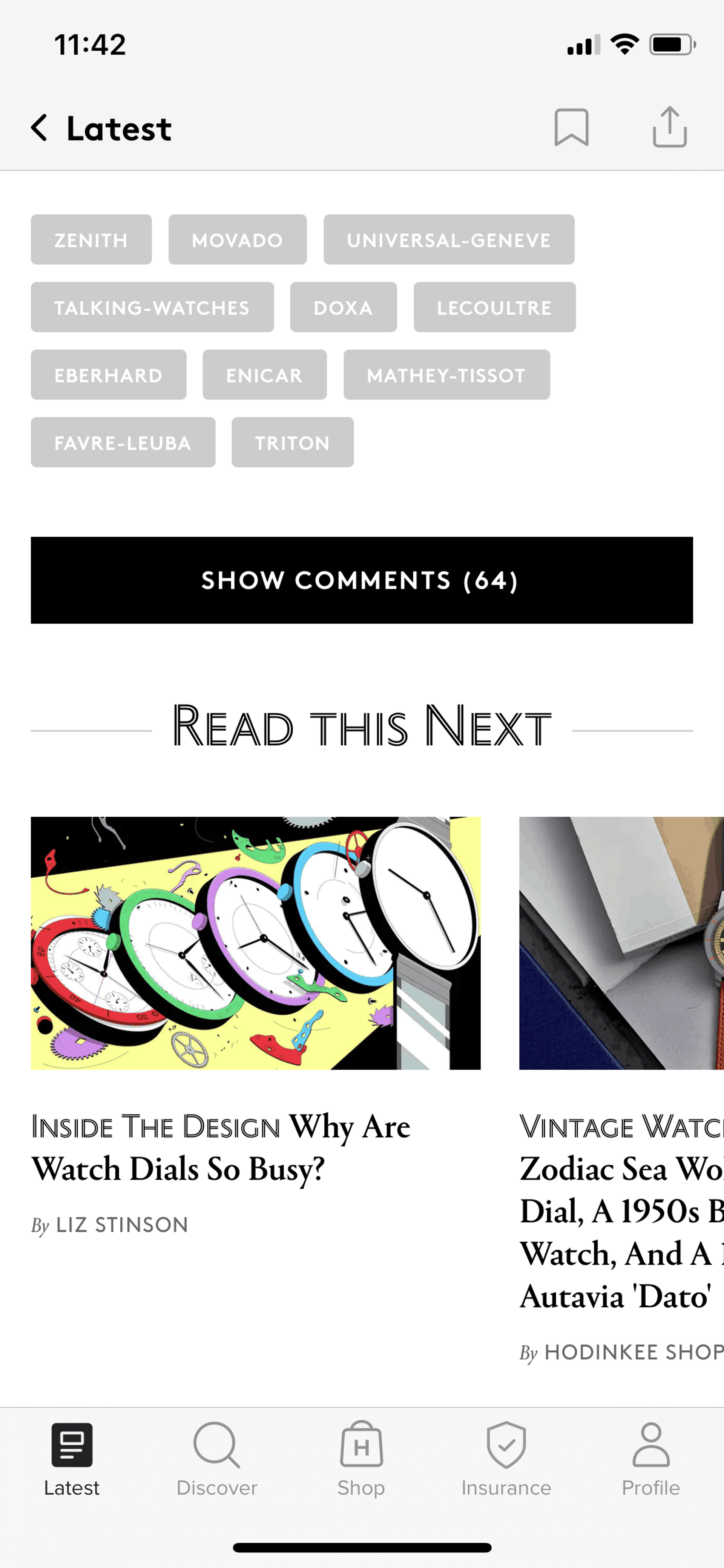 HODINKEE iOS Lifestyle interface screenshot 9