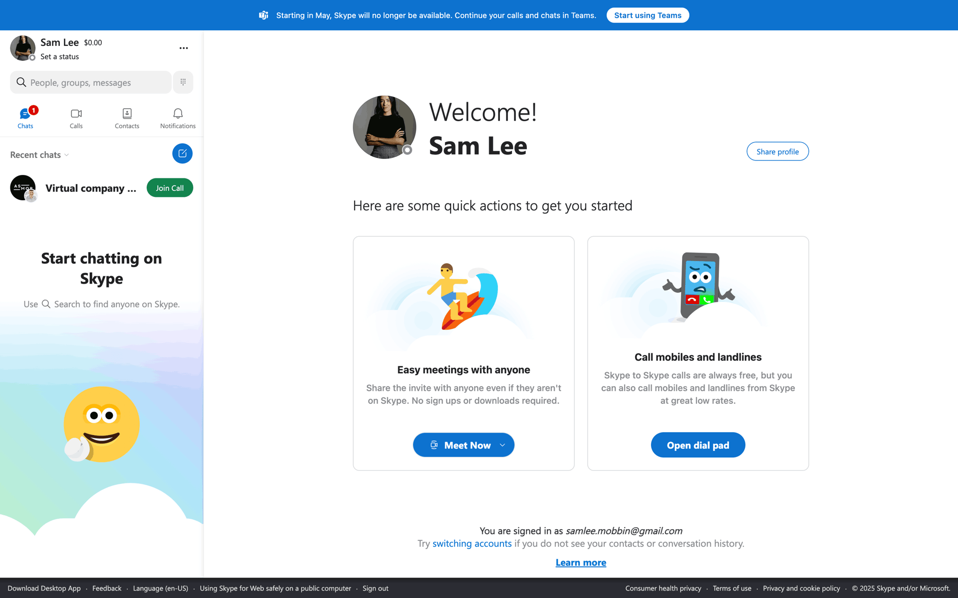Skype Web Social Networking interface screenshot 6