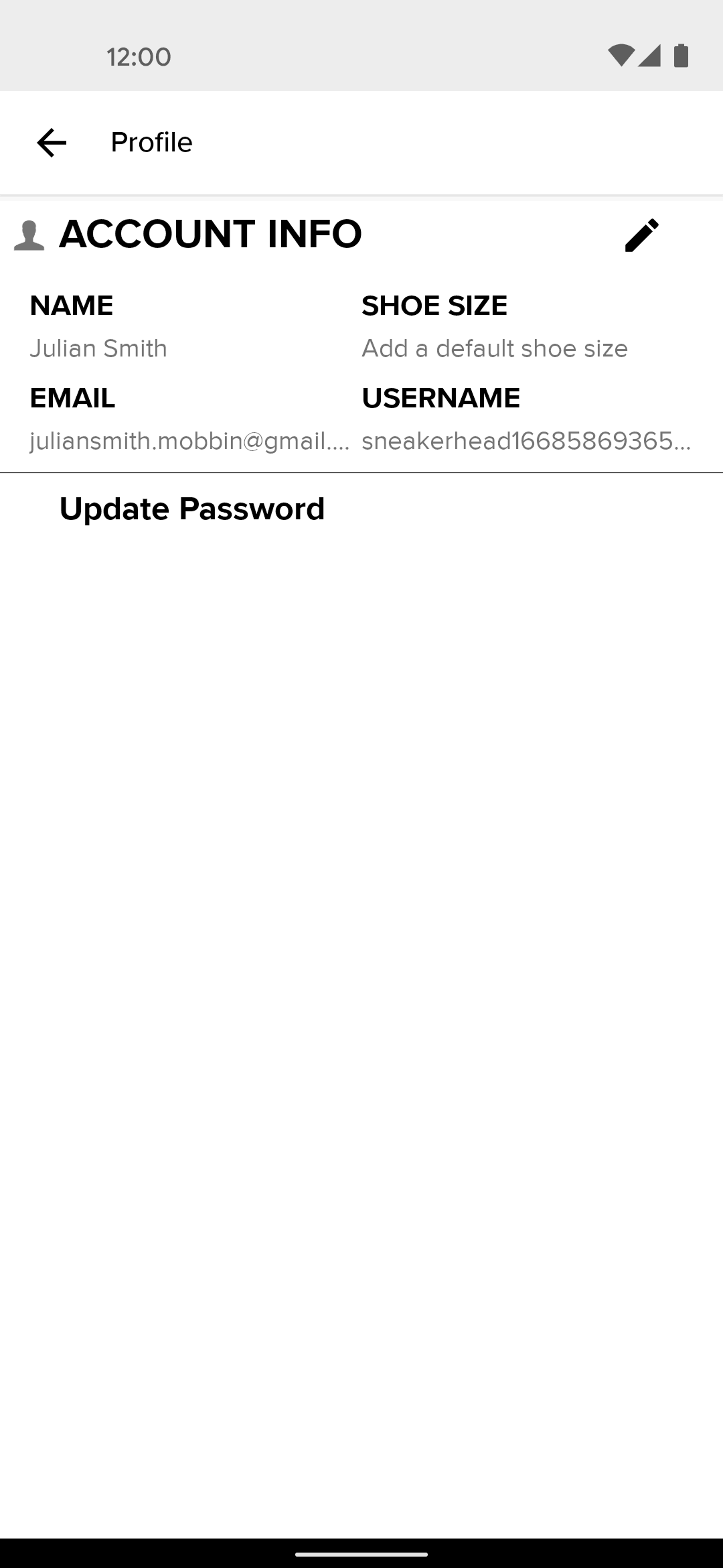 StockX Android Shopping interface screenshot 10