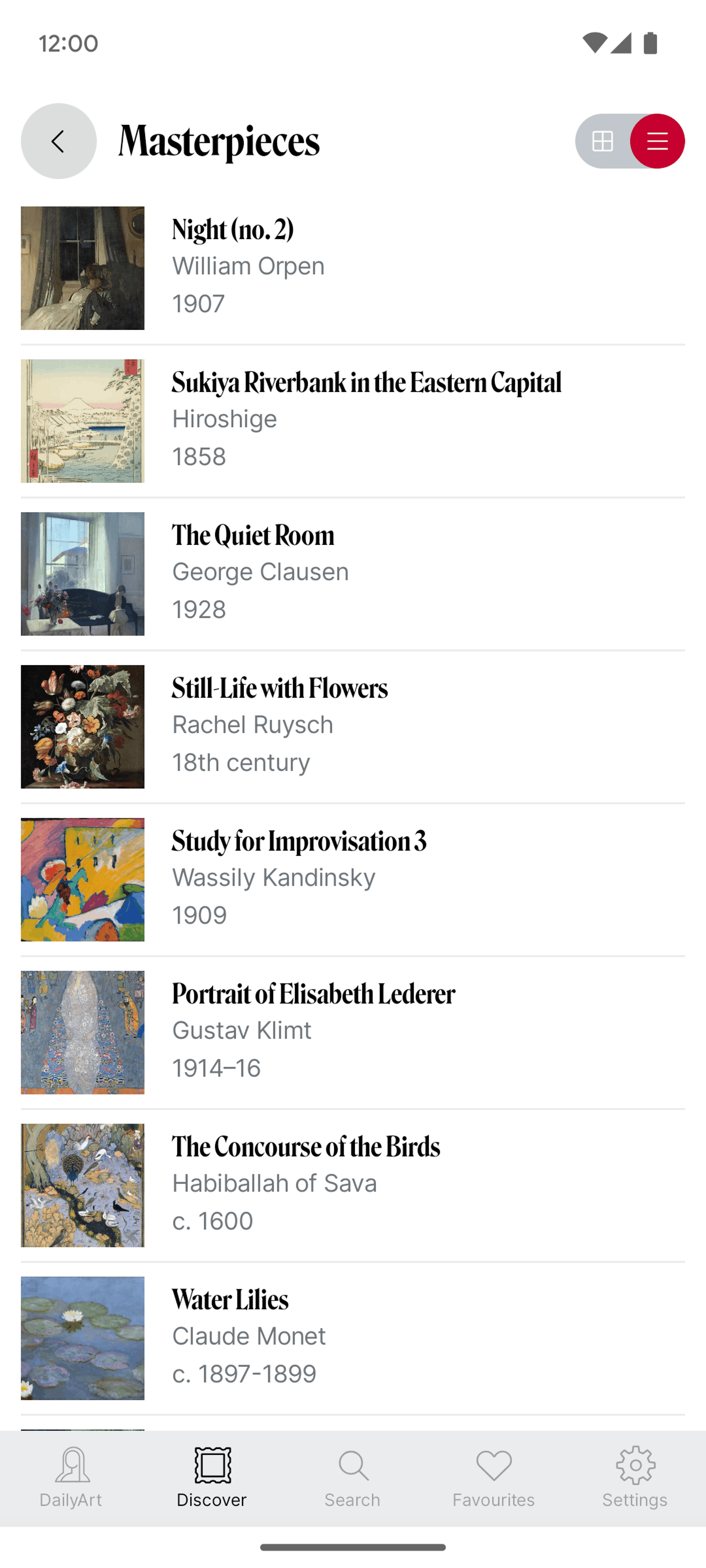 DailyArt Android Education interface screenshot 22