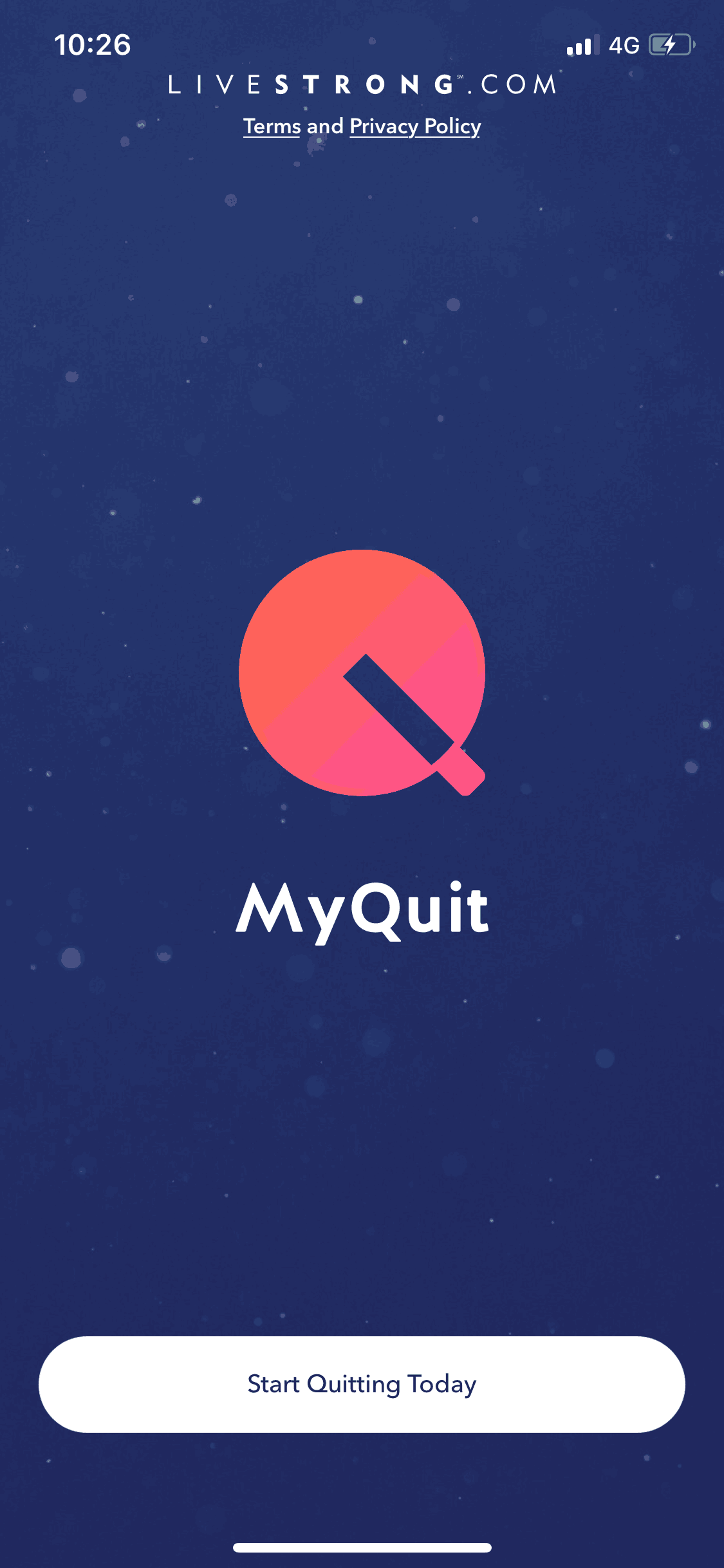 LIVESTRONG MyQuit Coach iOS Health & Fitness interface screenshot 1