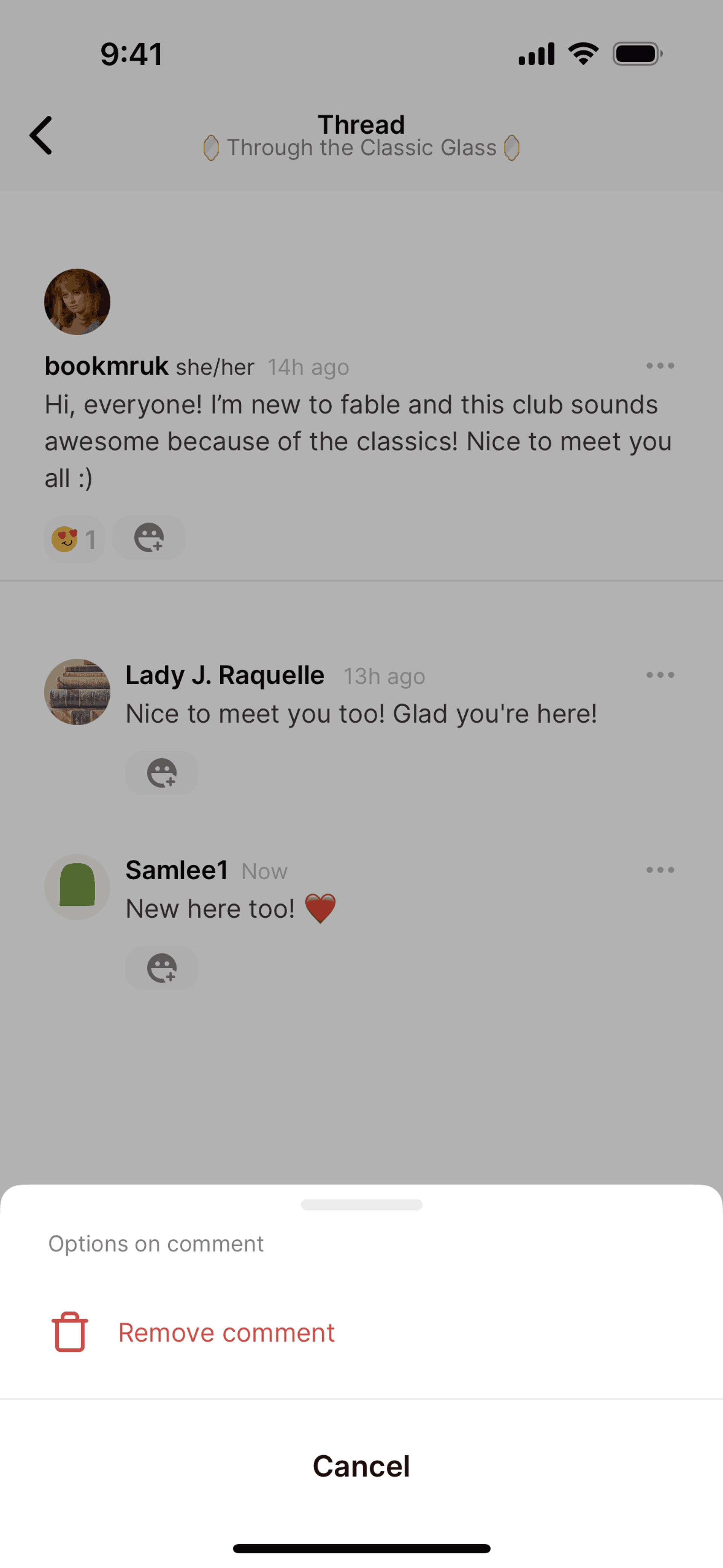 Fable iOS Social Networking interface screenshot 18