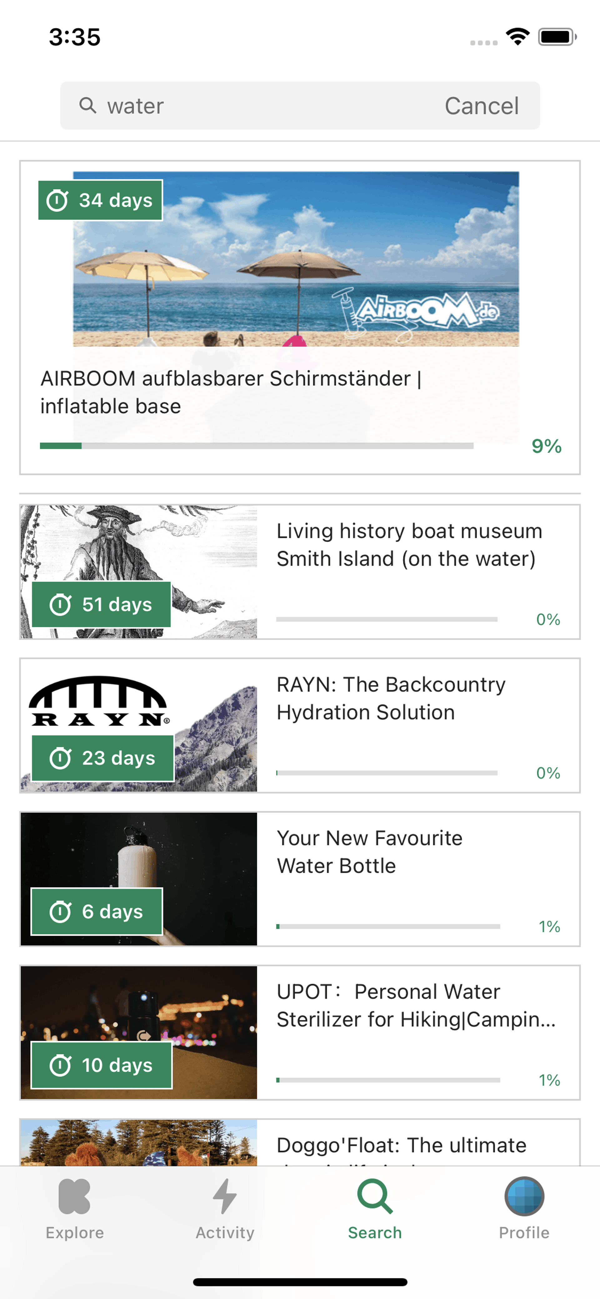 Kickstarter iOS Social Networking interface screenshot 16
