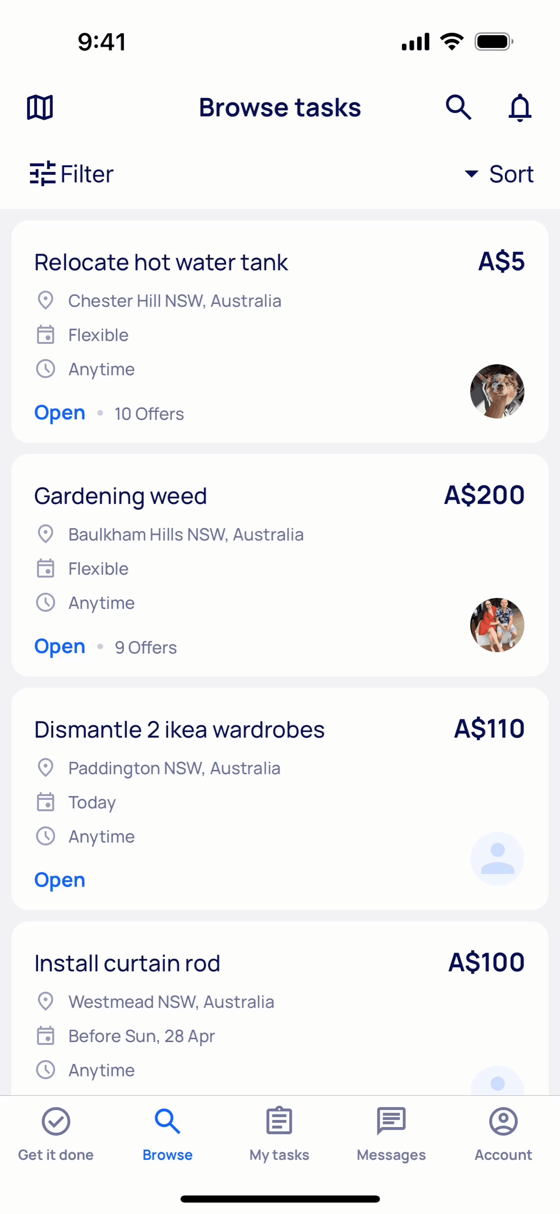 Airtasker iOS Jobs & Recruitment interface screenshot 2