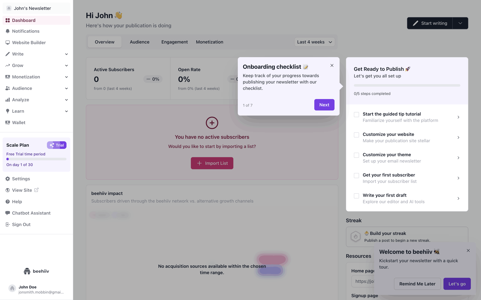 beehiiv Web Business interface screenshot 24