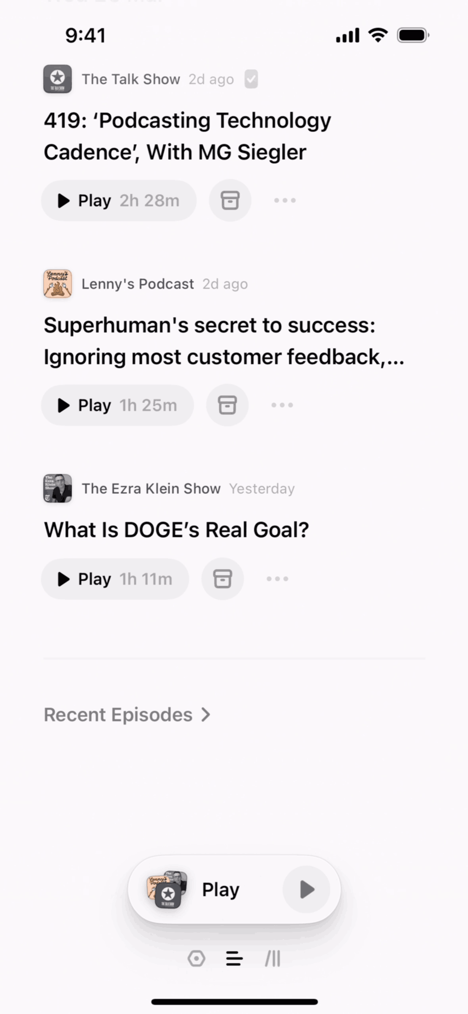 Queue iOS News interface screenshot 3