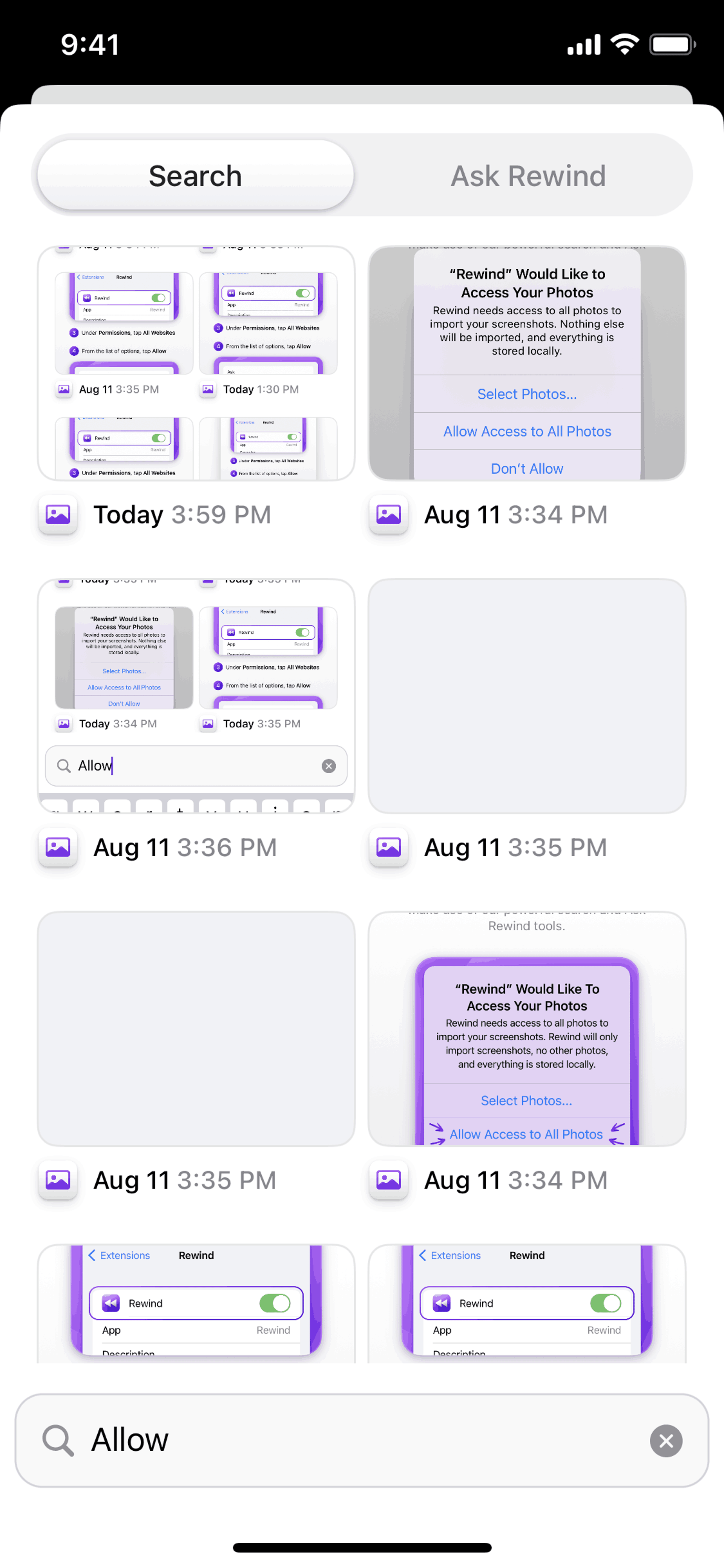 Rewind iOS AI interface screenshot 12
