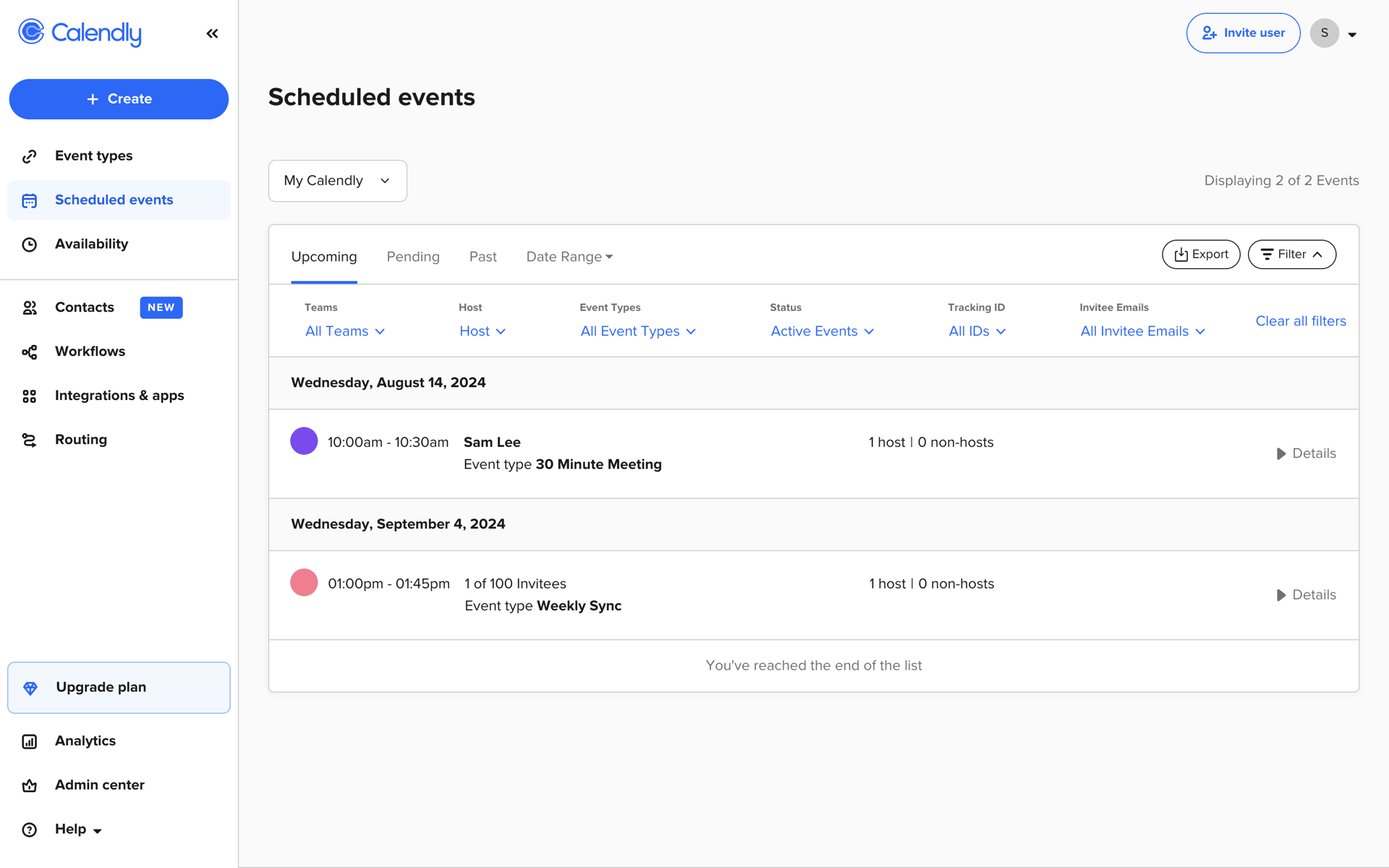 Calendly Web Business interface screenshot 11