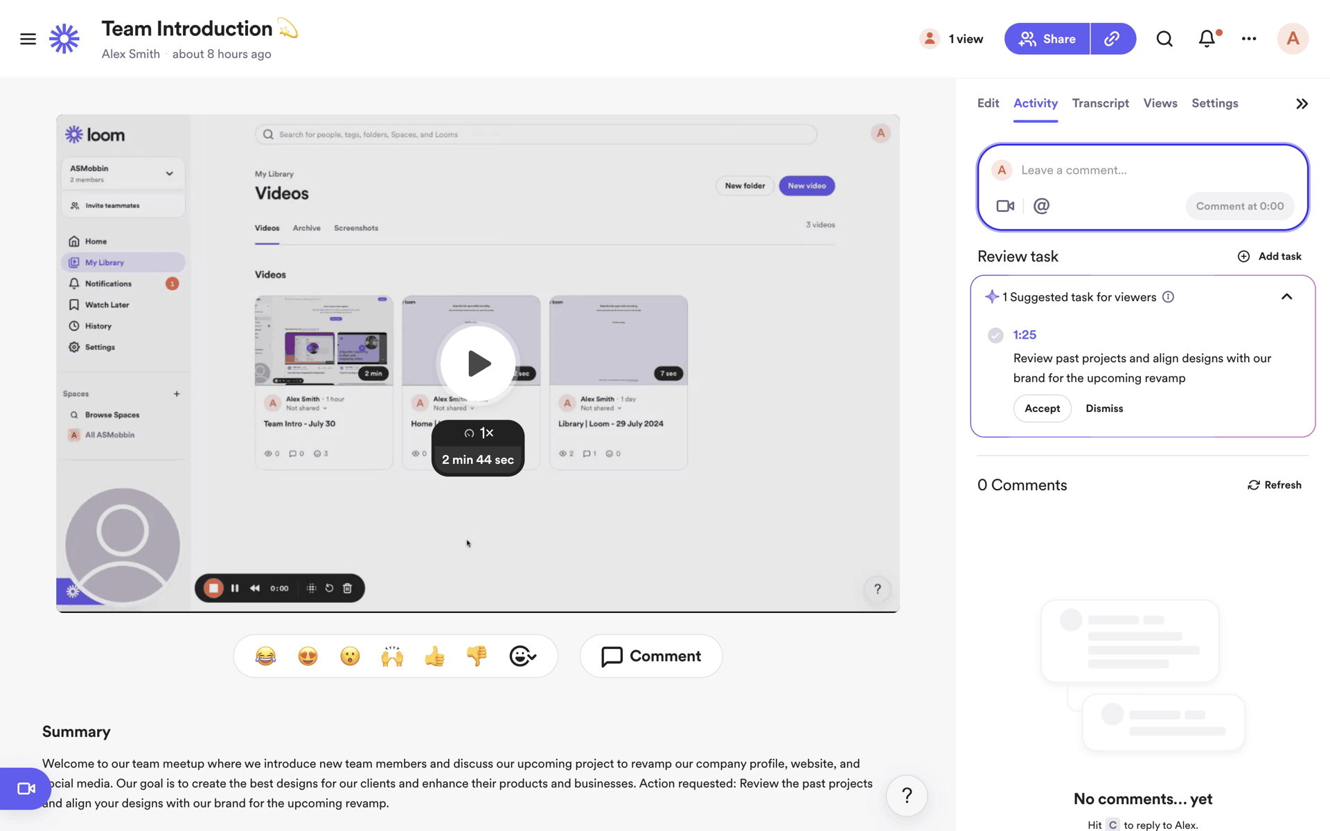 Loom Web Photo & Video interface screenshot 18