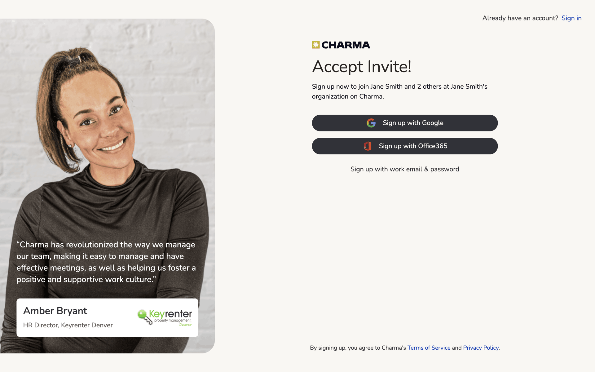 Charma Web Business interface screenshot 6