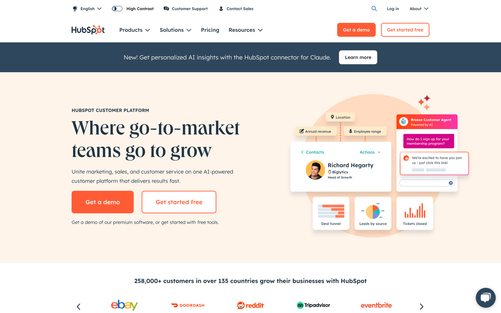 HubSpot Web Business interface screenshot 1