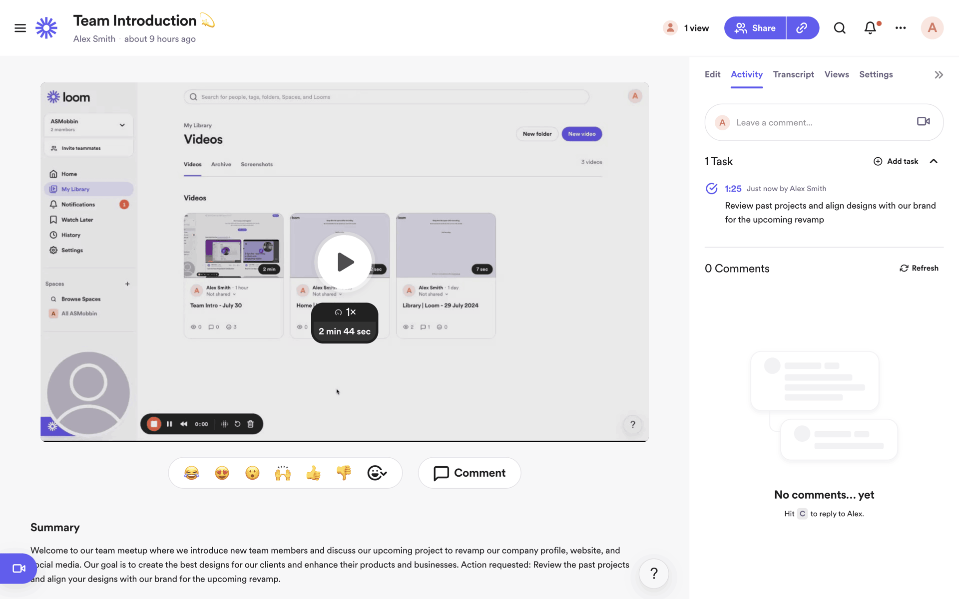Loom Web Photo & Video interface screenshot 22