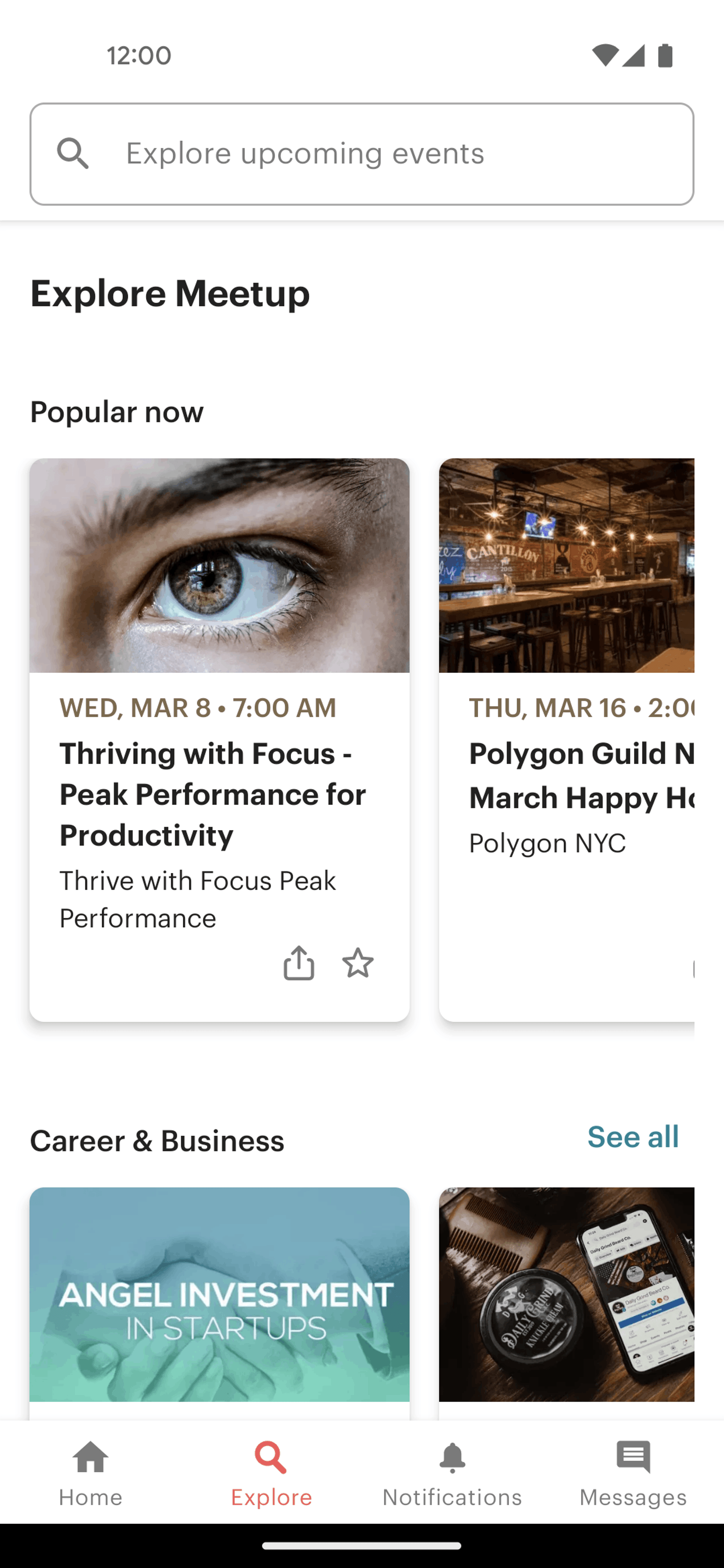 Meetup Android Social Networking interface screenshot 14