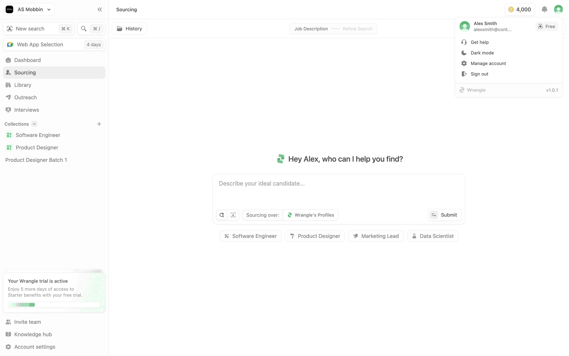 Wrangle Web AI interface screenshot 9