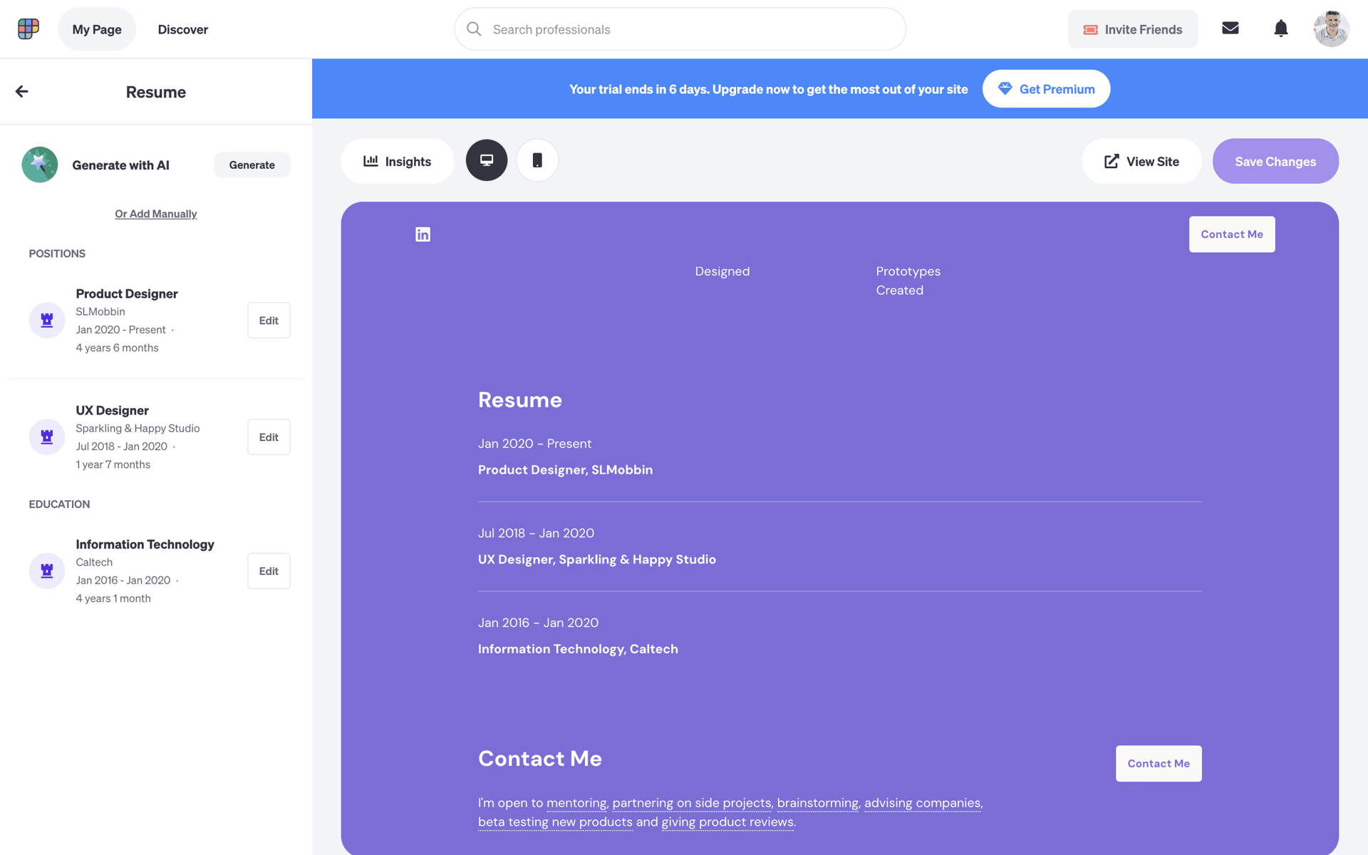 Polywork Web Social Networking interface screenshot 4
