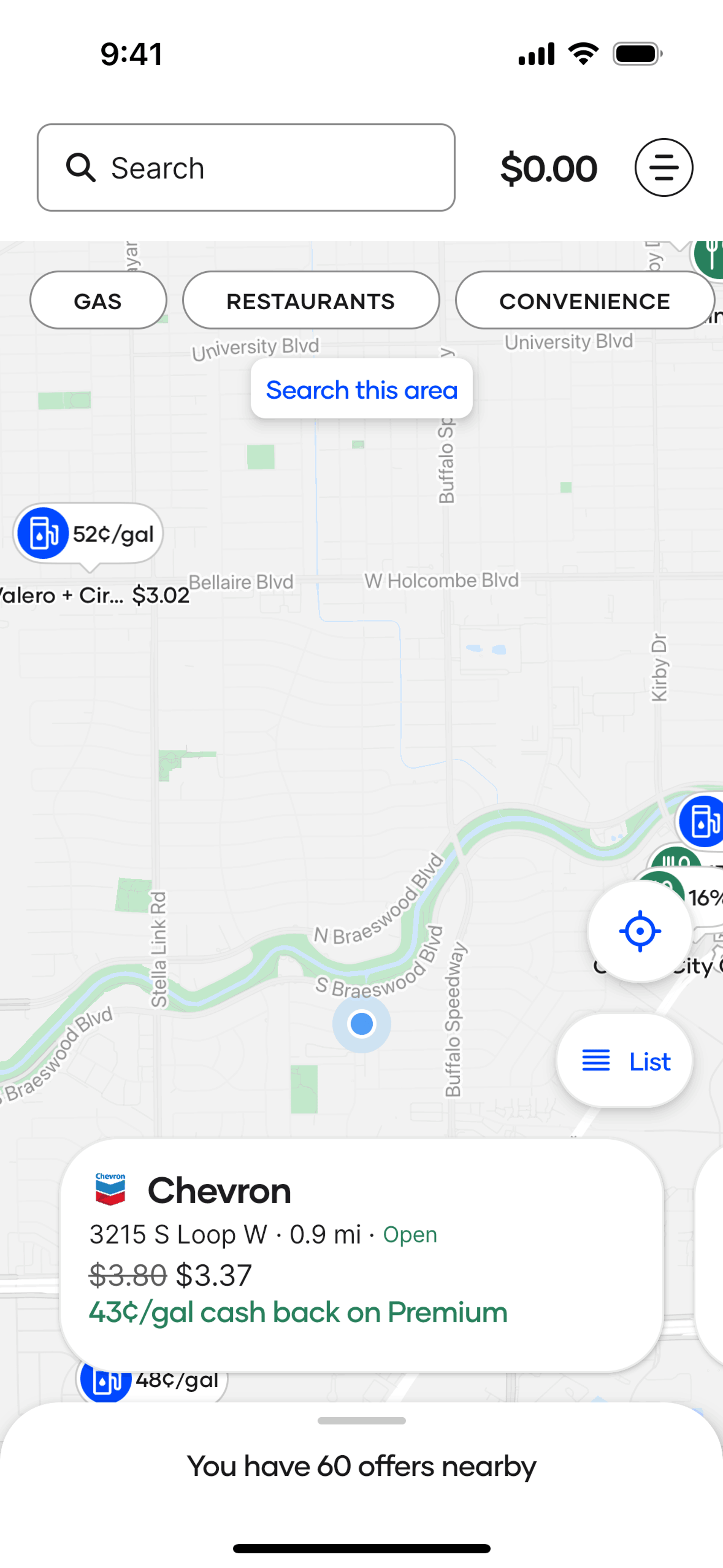 Upside iOS Travel & Transportation interface screenshot 4