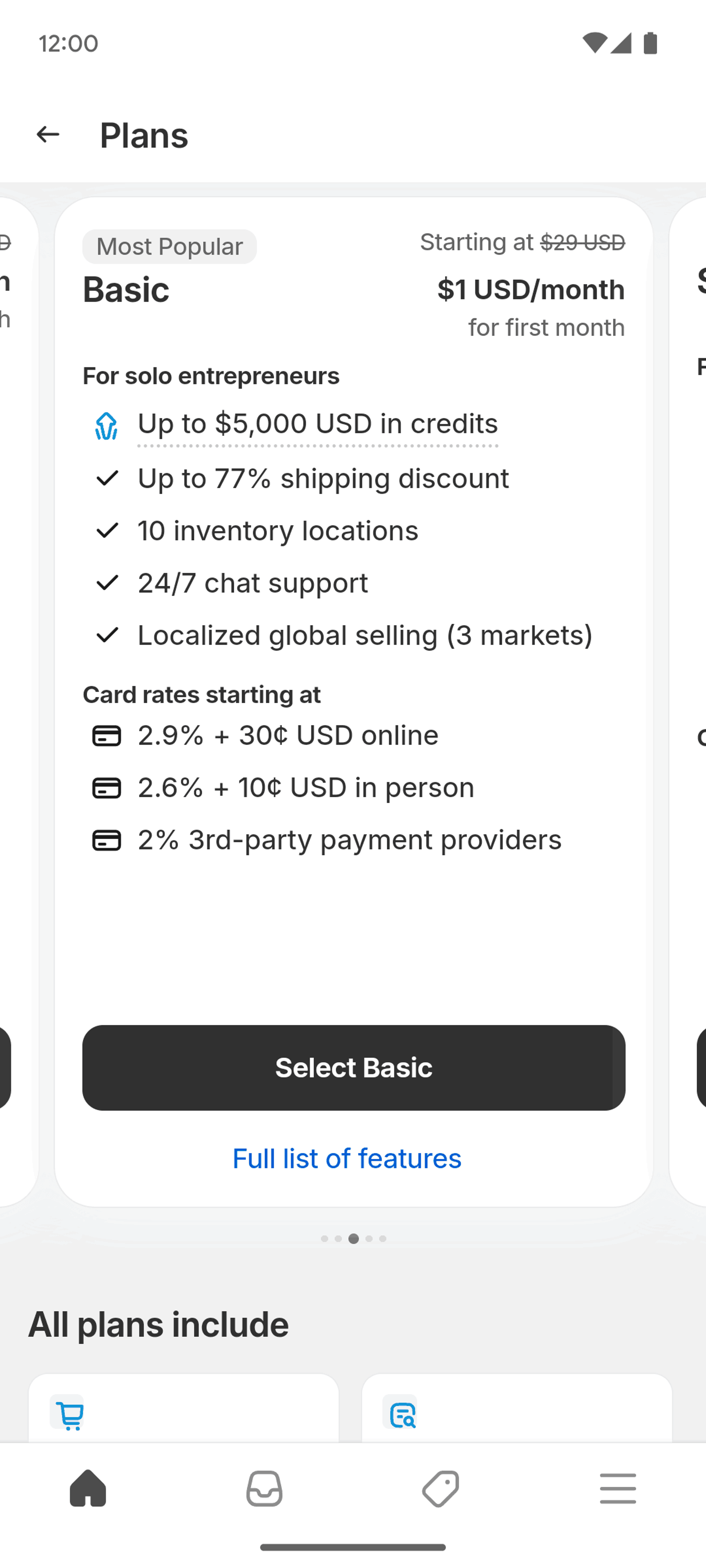 Shopify Android Business interface screenshot 5