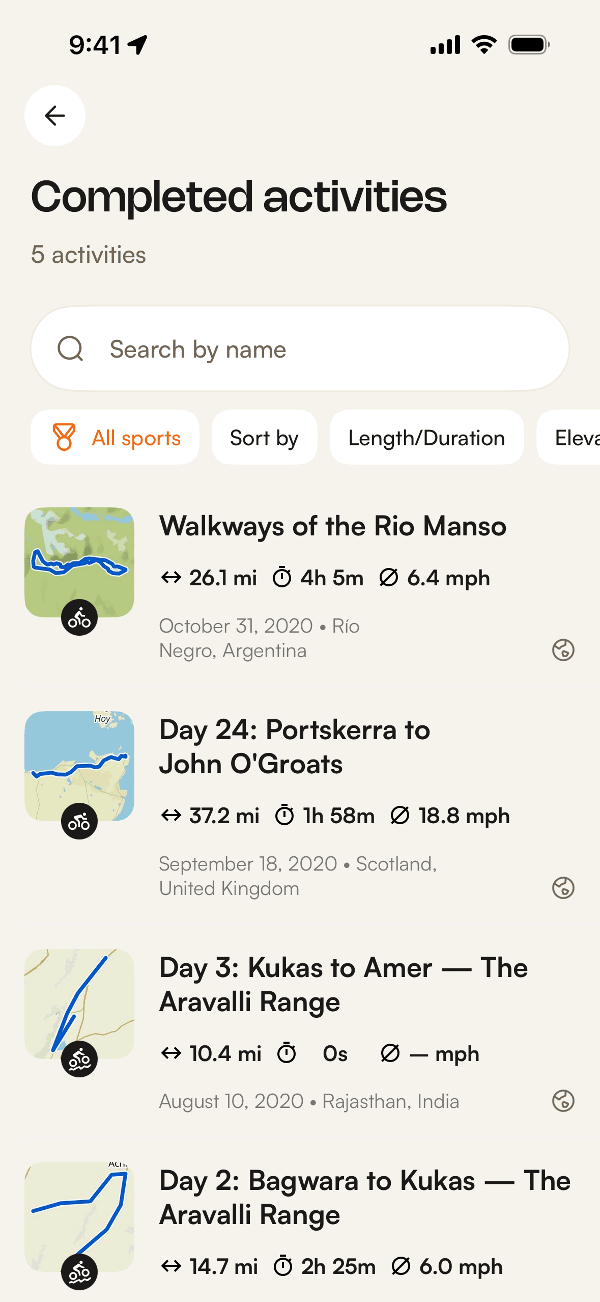 komoot iOS Health & Fitness interface screenshot 13