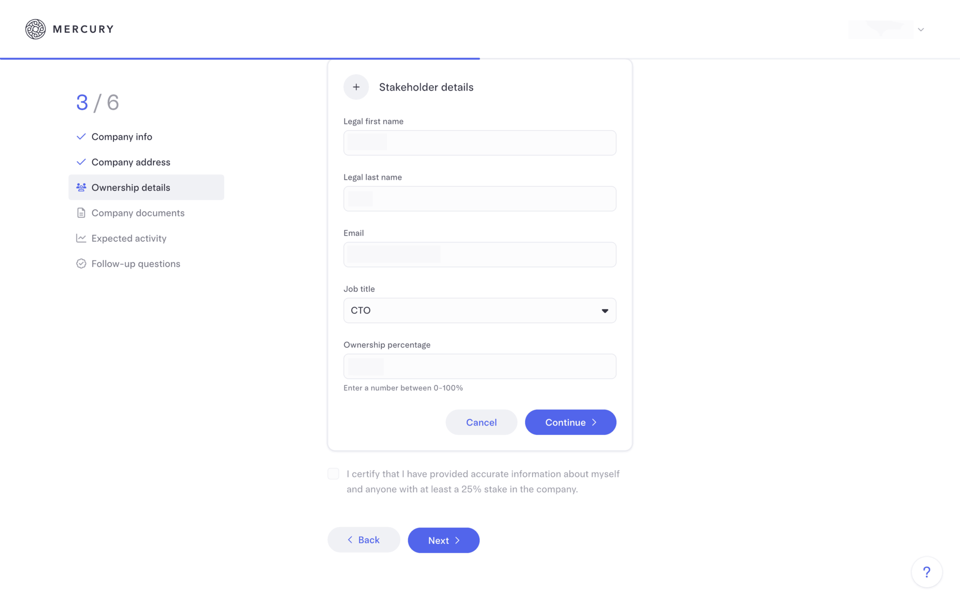 Mercury Web Finance interface screenshot 12