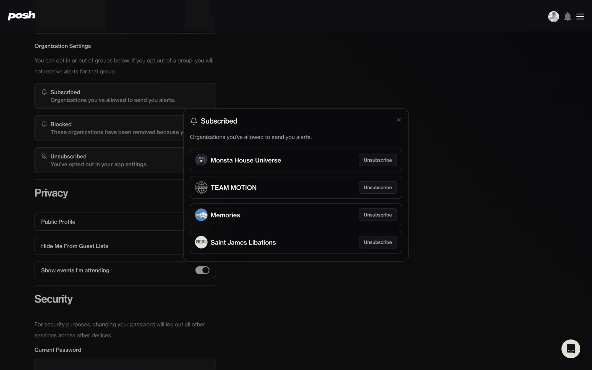 Posh Web Entertainment interface screenshot 18