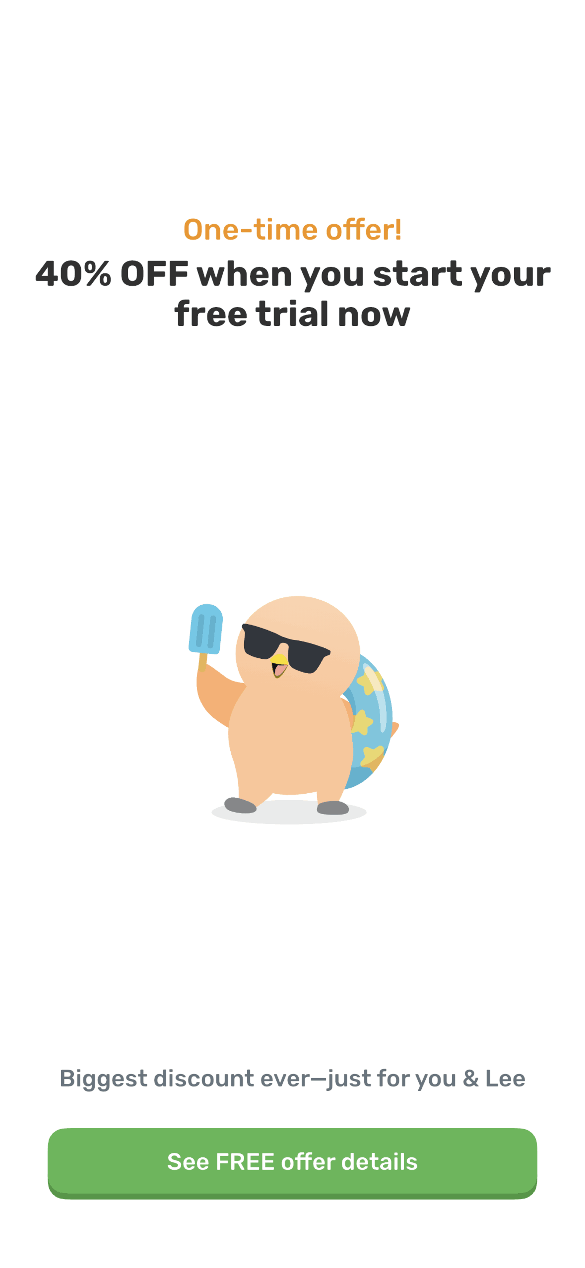 Finch iOS Health & Fitness interface screenshot 10