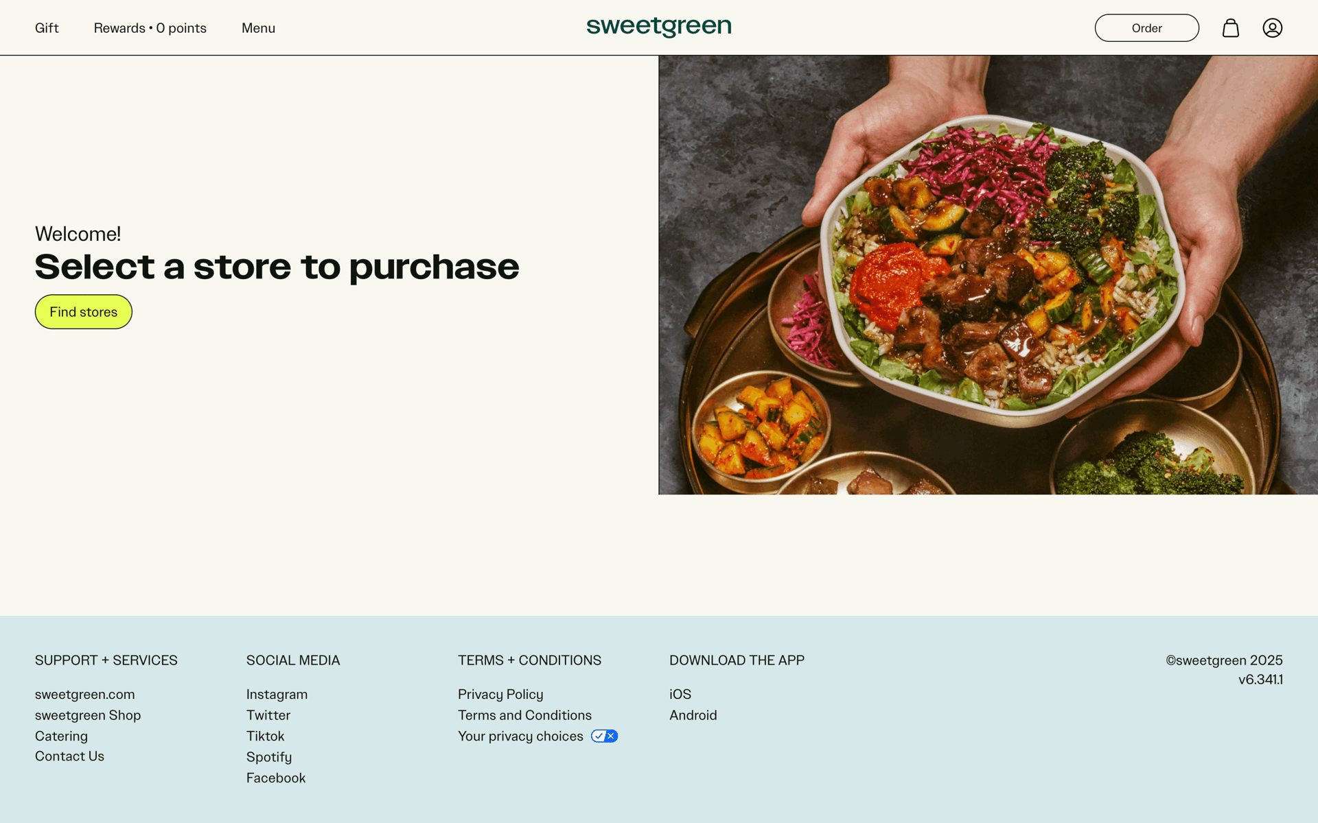 sweetgreen Web Food & Drink interface screenshot 4