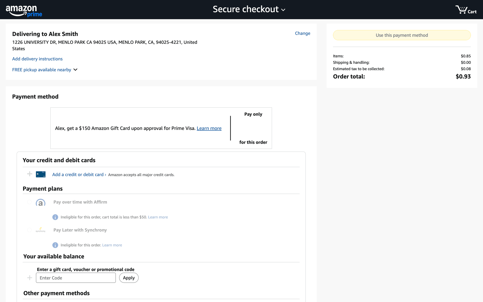 Amazon Web Shopping interface screenshot 11
