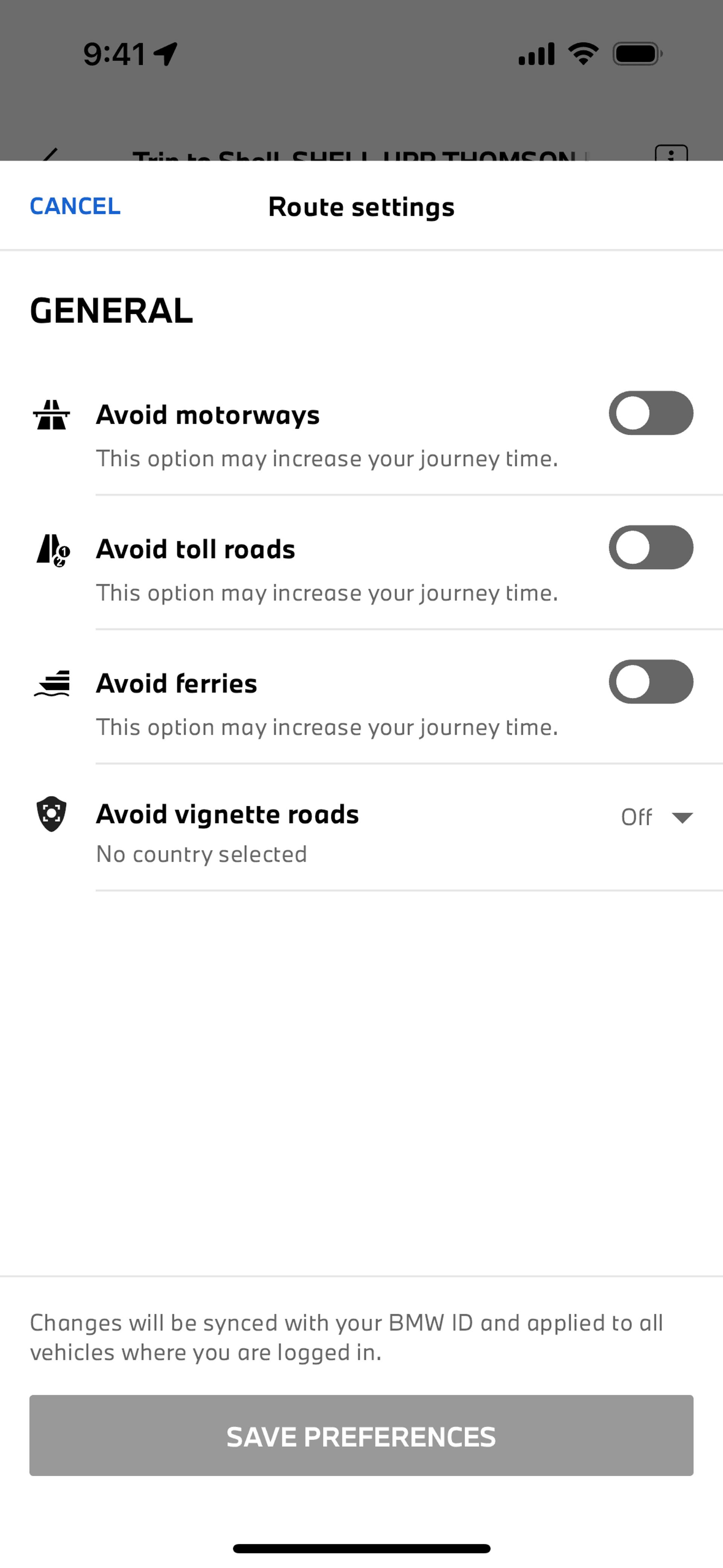 My BMW iOS Travel & Transportation interface screenshot 11