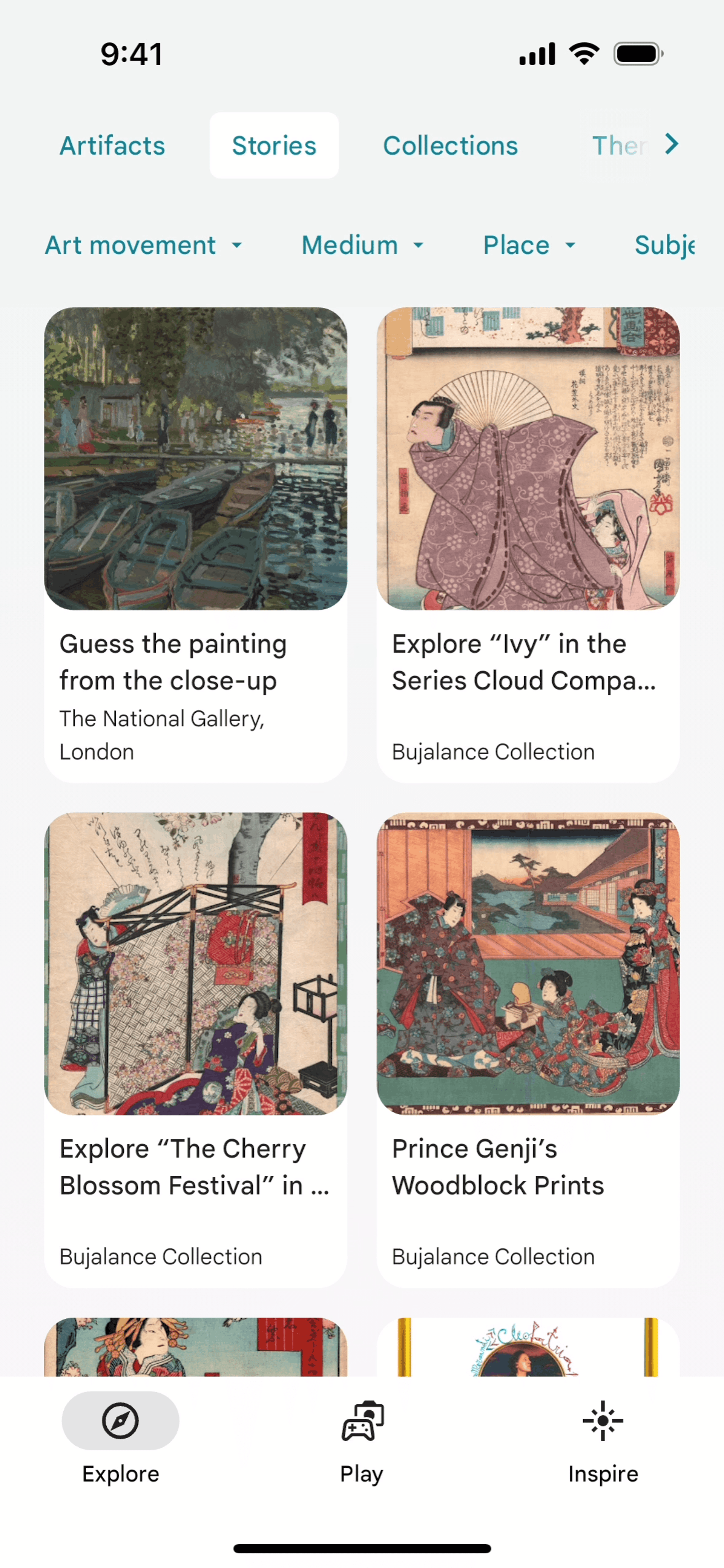 Google Arts & Culture iOS Education interface screenshot 24