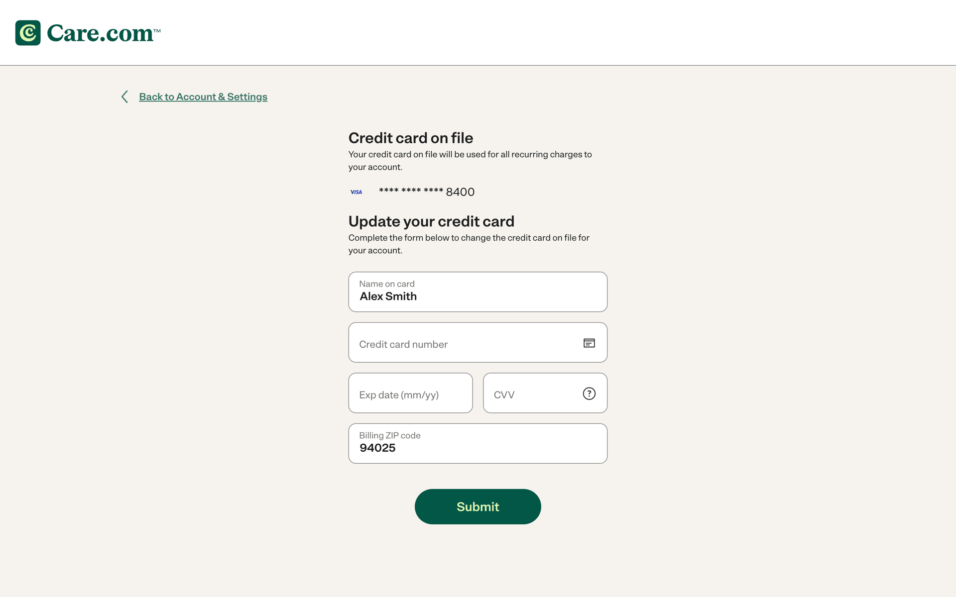 Care.com Web Lifestyle interface screenshot 10