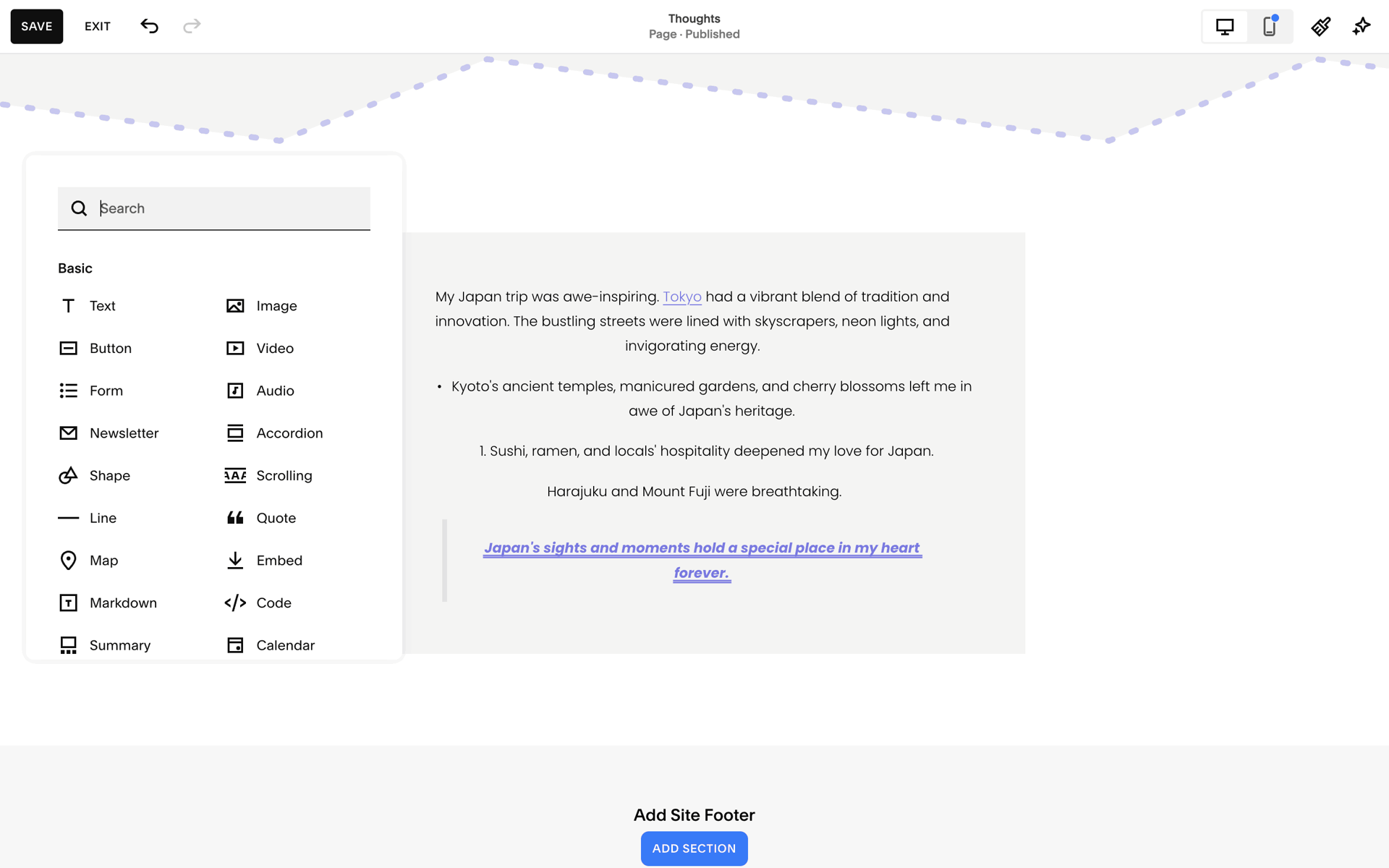 Squarespace Web Business interface screenshot 13