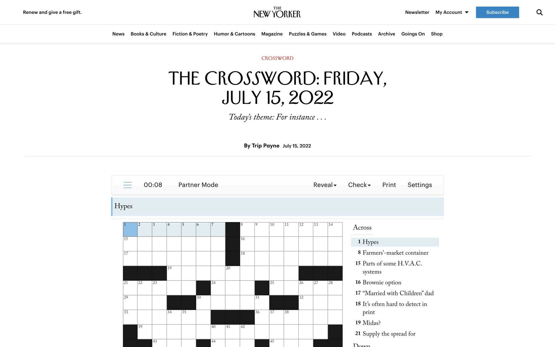 The New Yorker Web News interface screenshot 12