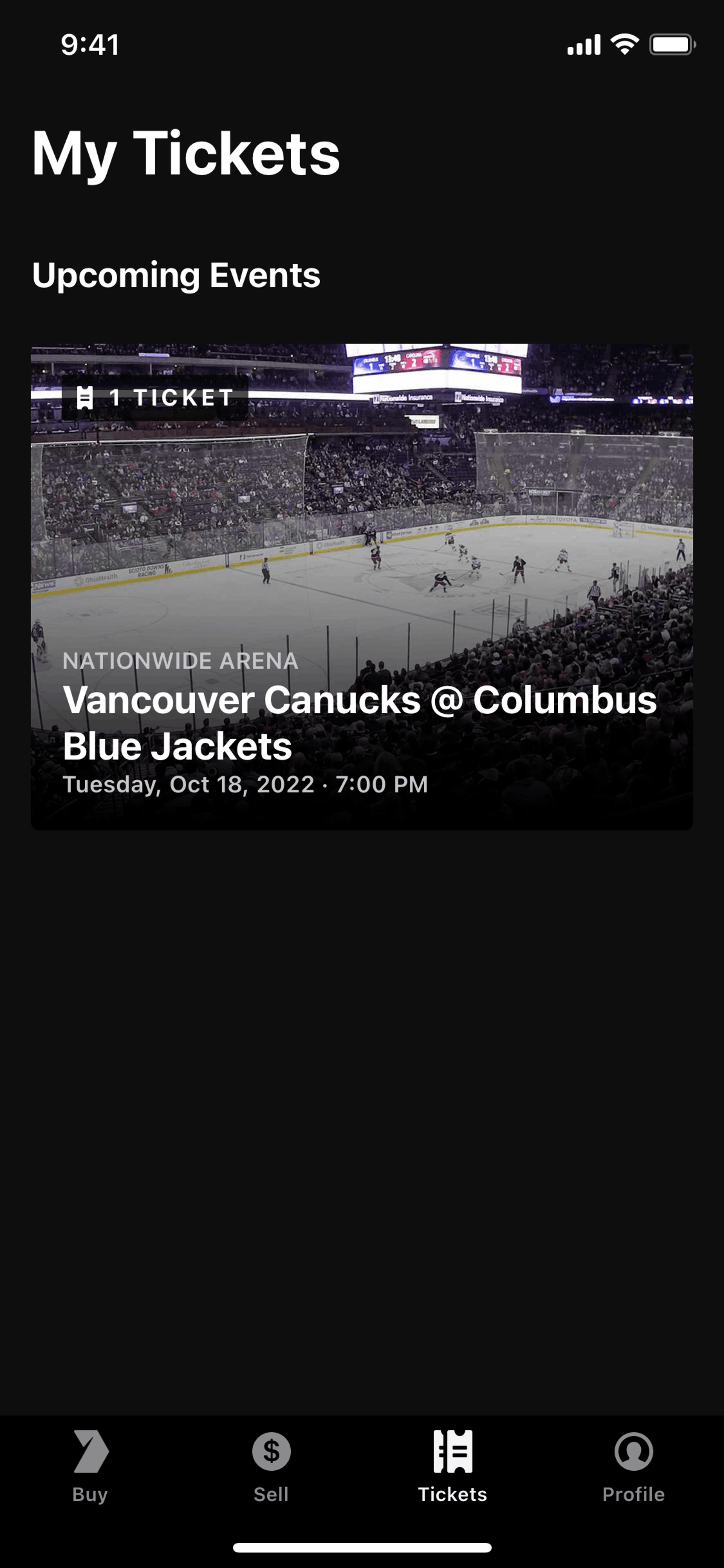 Gametime iOS Entertainment interface screenshot 1